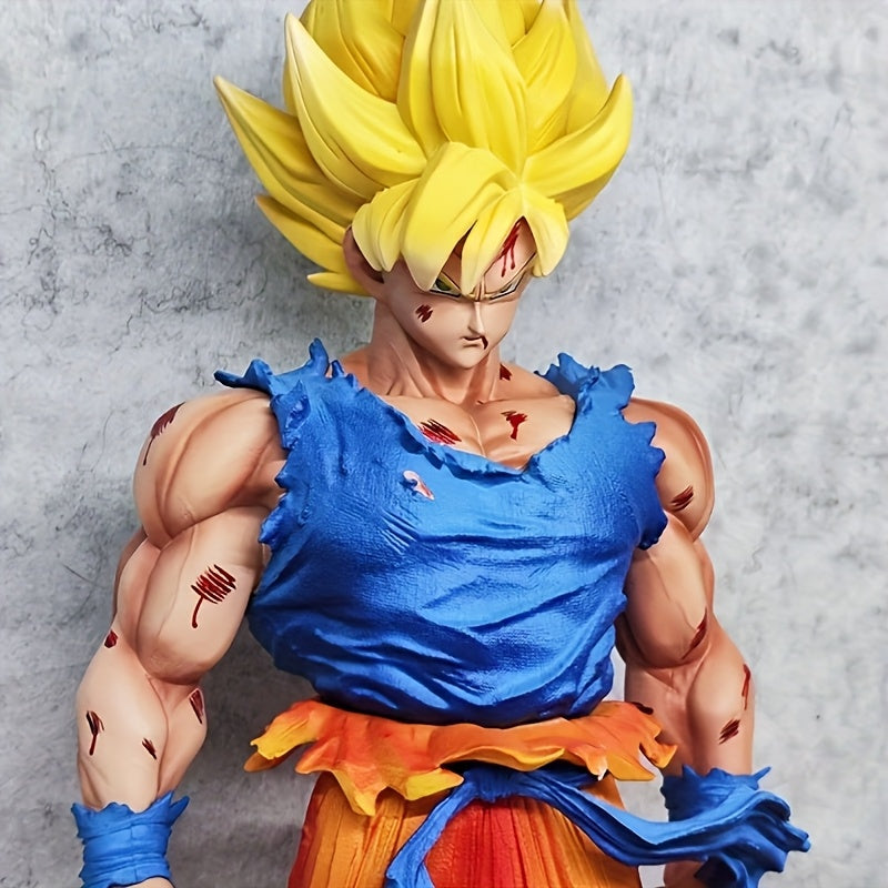DRAGON BALL Z Action Figure - Muscular Goku Collectible Statue with Dynamic Pose & Iconic Blue & Anime Outfit, Display-Worthy for Fans, Detailed Male Model Figure for Decor, Christmas/Halloween Gift (Officially Inspired)