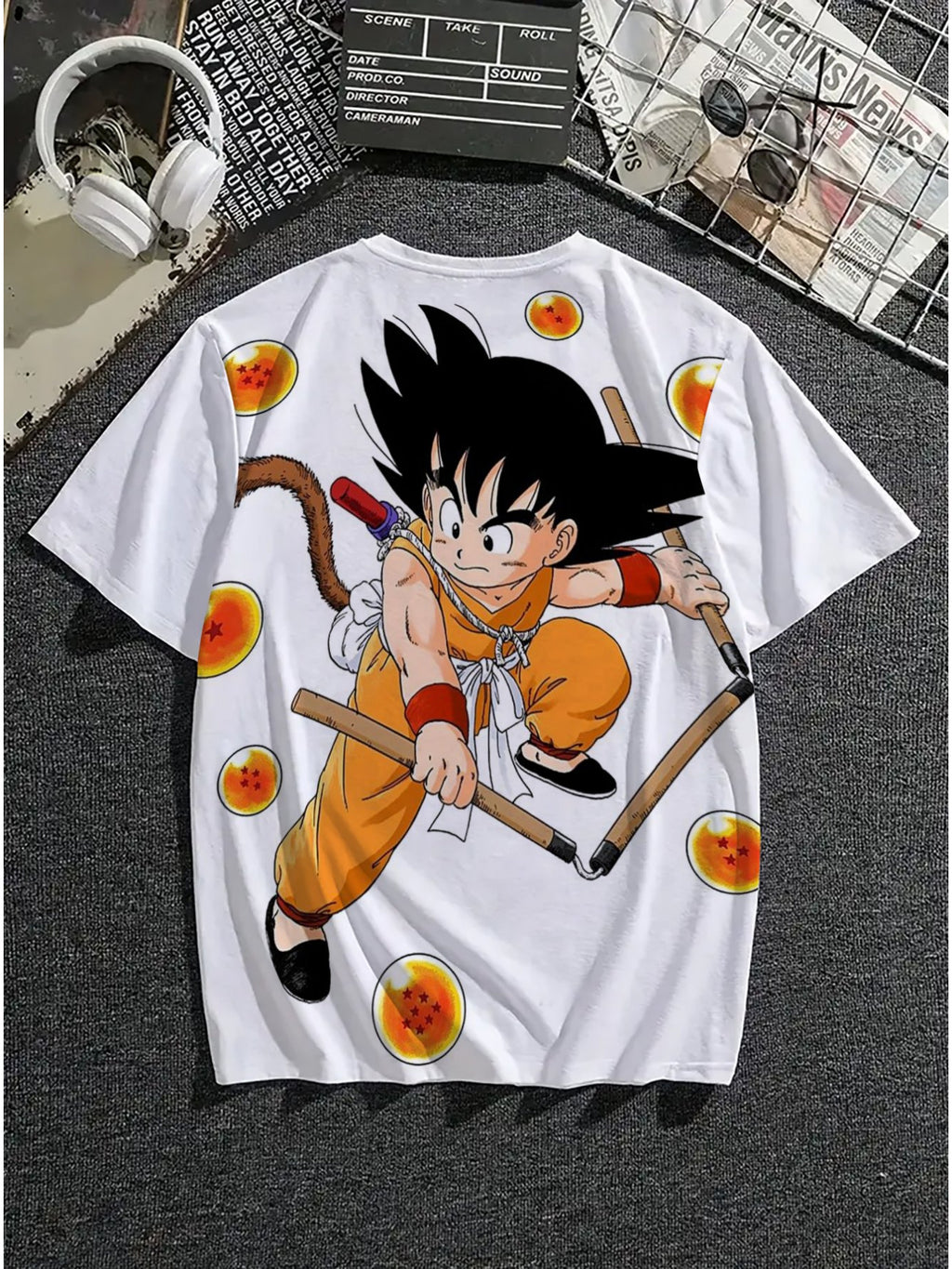 Dragon Ball Branded Men's T-Shirt, 3D Printed Sport Shirt, Graffiti Top, Dragon Ball T-Shirt, Anime T-Shirt, Party Casual Sport T-Shirt, Character Role-Playing T-Shirt, Branded Size, Party Outfit, Casual Wear, Streetwear Styl