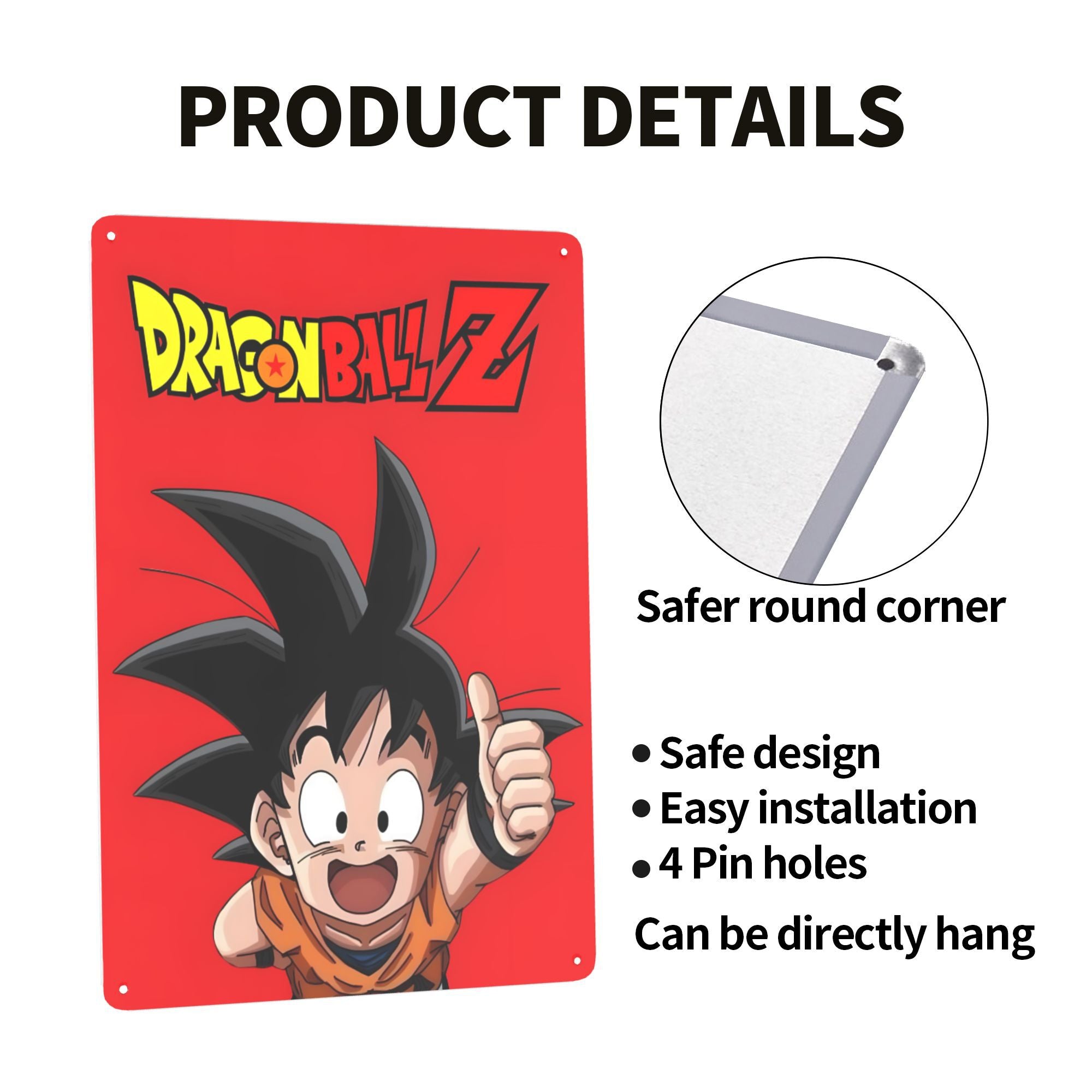2D Flat - 【2D Flat】 2D Flat - [2D Flat] 2D Flat, 1pc Dragon Ball Vintage Metal Wall Art Sign - Rustic 2D Anime Decor with Goku & Vegeta, Red Background, Durable Metal Poster for Home, Bar, for man Cave, Outdoor Spaces - P