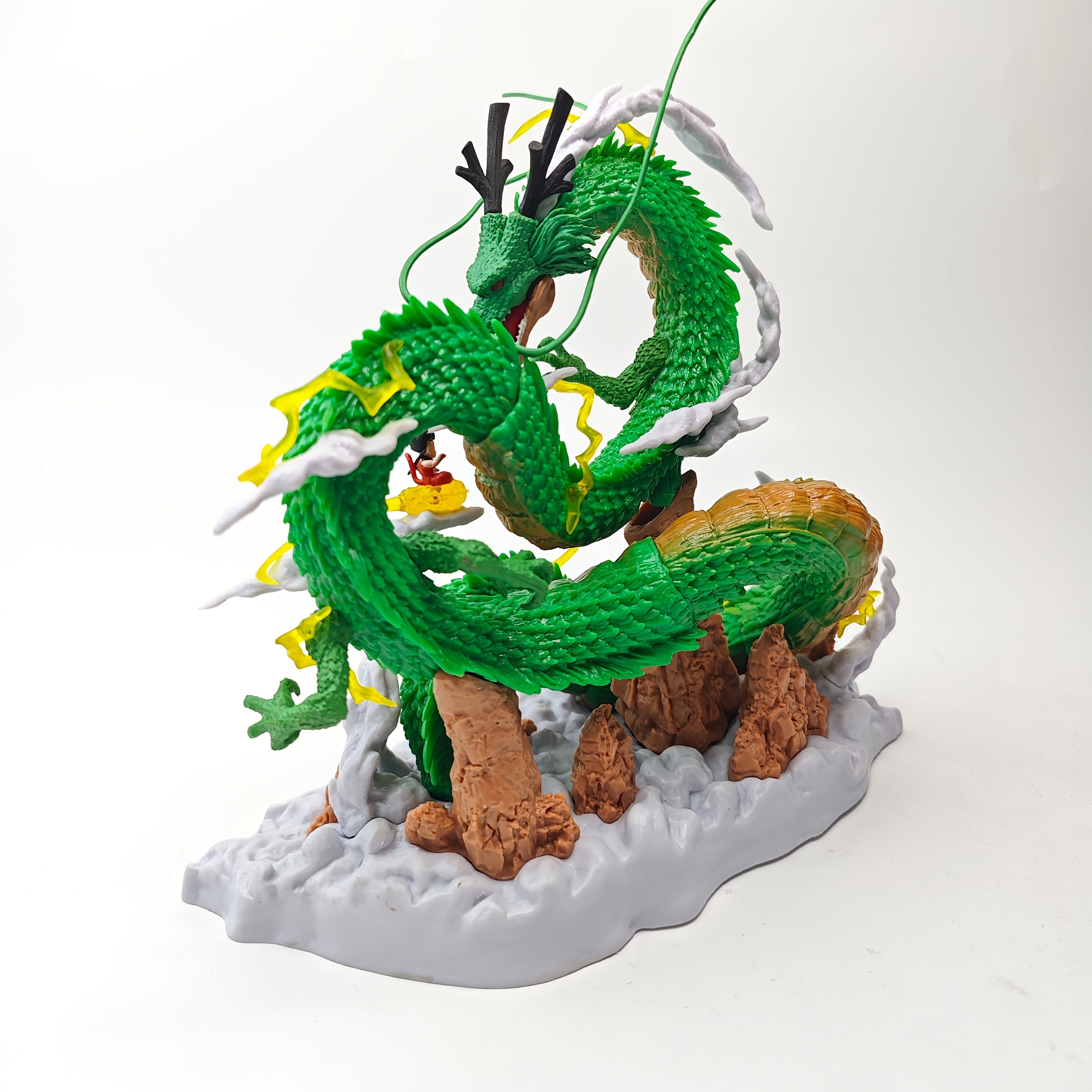 DRAGON BALL Goku & Shenron Action Figure - Highly Detailed Collectible PVC Statue with Shenron in Iconic Smoke Ring Form, Anime Statue for Display/Gift for DB Fans (Compatible with other DB Collections)