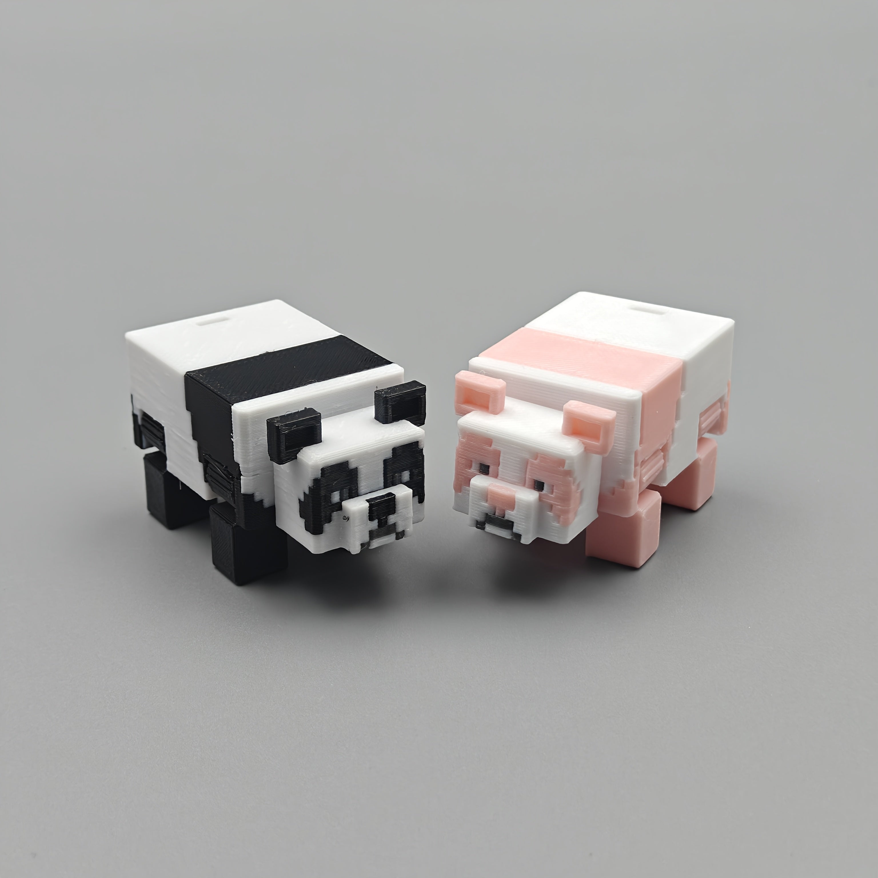 Cute Panda-like Block Bears - Black and White Bear Decorations, No Electricity Needed