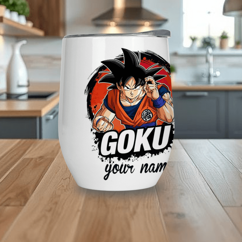 Dragon Ball Super saiyan Goku - 1pc Customize your name/ text 304 Stainless Steel, Cup Vacuum Keep Warm, Straw Lid for Coffee, Carbonated Drink, Sparkling Water Beverages Ice Leakproof for School Outdoor sports, Christmas Gif
