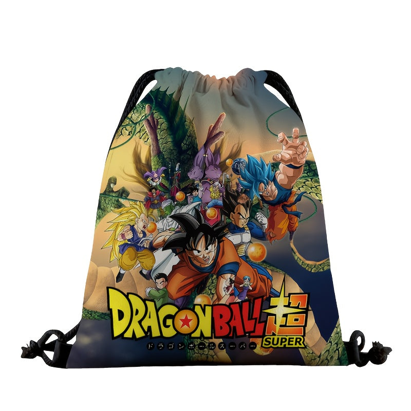 DRAGON BALL Anime Backpack with Goku, Vegeta & Sun Wukong (Monkey King) Designs - Lightweight Adjustable Drawstring Bag & s,, Gym, Parties - Collectible Gift & (Officially Licensed)