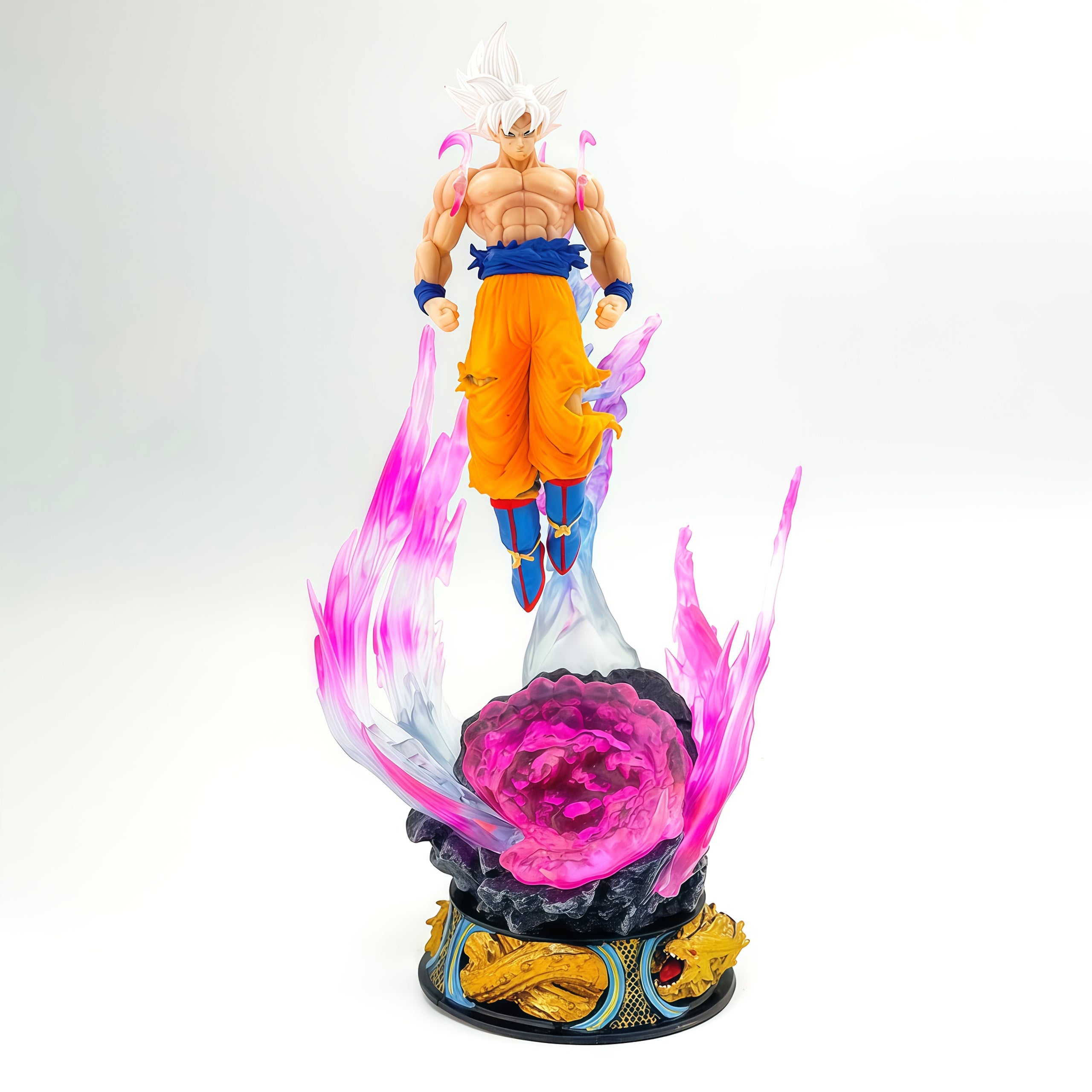 Dragon Ball Super, comfortable Goku, two-color flame special effects scene and dazzling Golden battle platform, the ultimate form, very suitable for fans, size 24cm/9.45 inches, very suitable for gifts, Goku Collectible, Anim