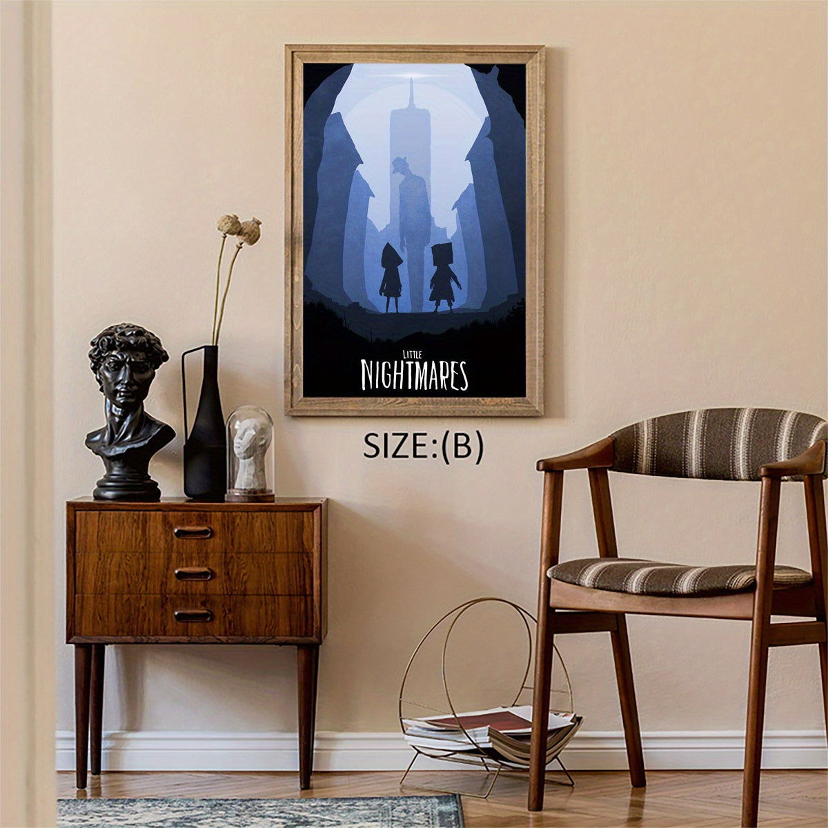 [2D Flat] Little Nightmares Minimalist Unframed Canvas Wall Art Poster - Video Game Print for Living Room, Bedroom, Study, Office Decor, Vintage Game Room Decor, Perfect for Room Decor