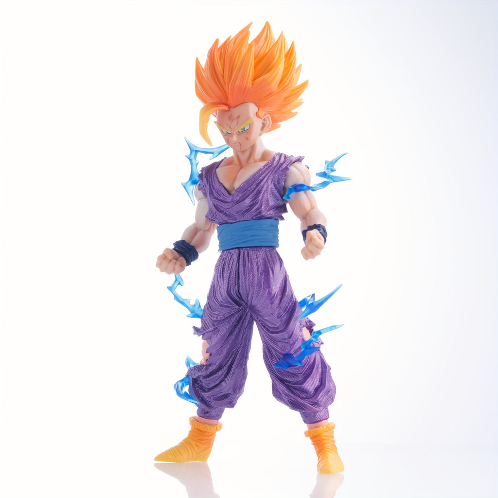 Son Gohan & Dragon Ball Anime Figure Statue - Dynamic Action Pose with Glowing Eyes & Hair, Collectible Desktop Display for Fans, Halloween & Christmas Gift