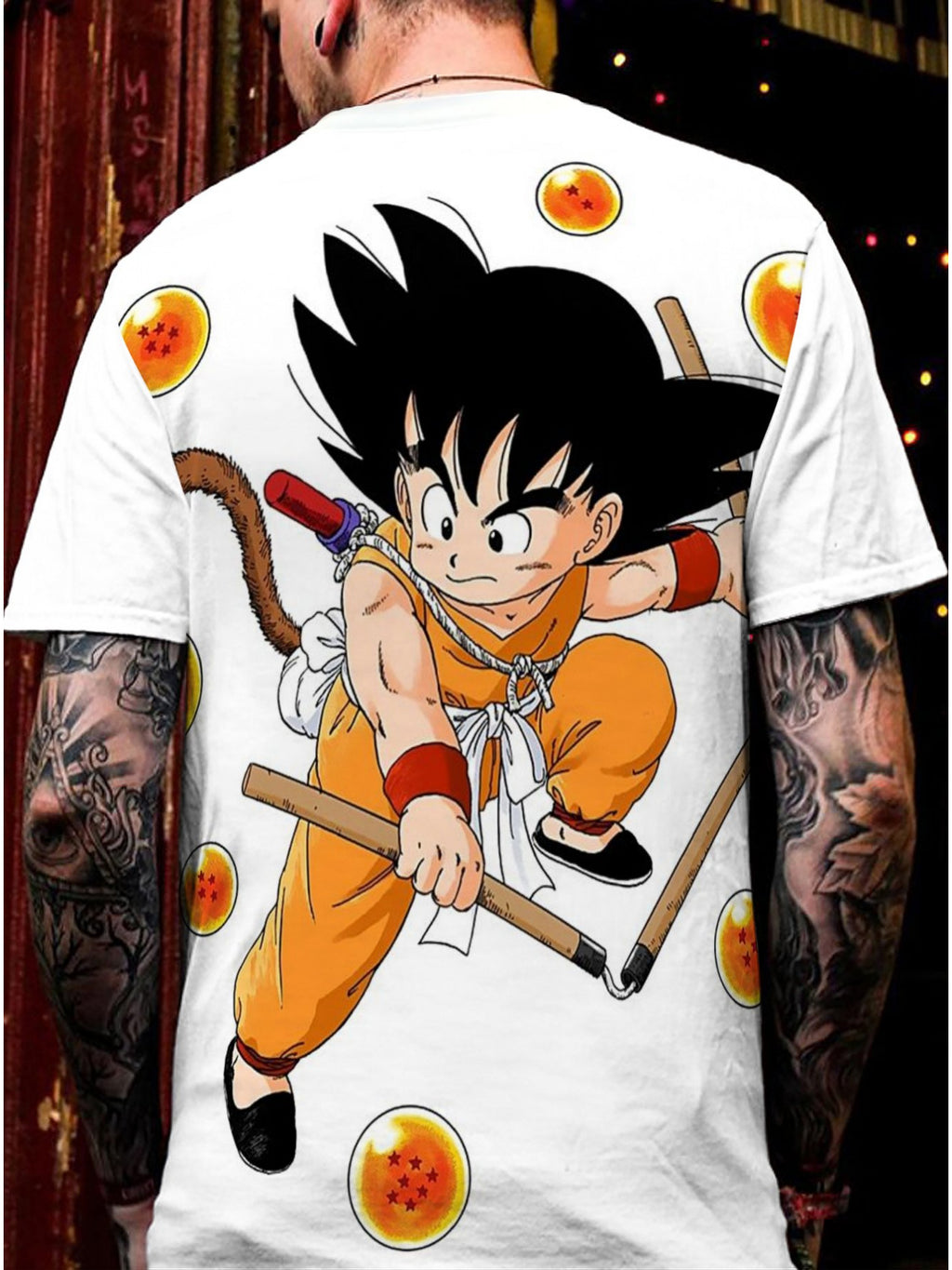 Dragon Ball Branded Men's T-Shirt, 3D Printed Sport Shirt, Graffiti Top, Dragon Ball T-Shirt, Anime T-Shirt, Party Casual Sport T-Shirt, Character Role-Playing T-Shirt, Branded Size, Party Outfit, Casual Wear, Streetwear Styl