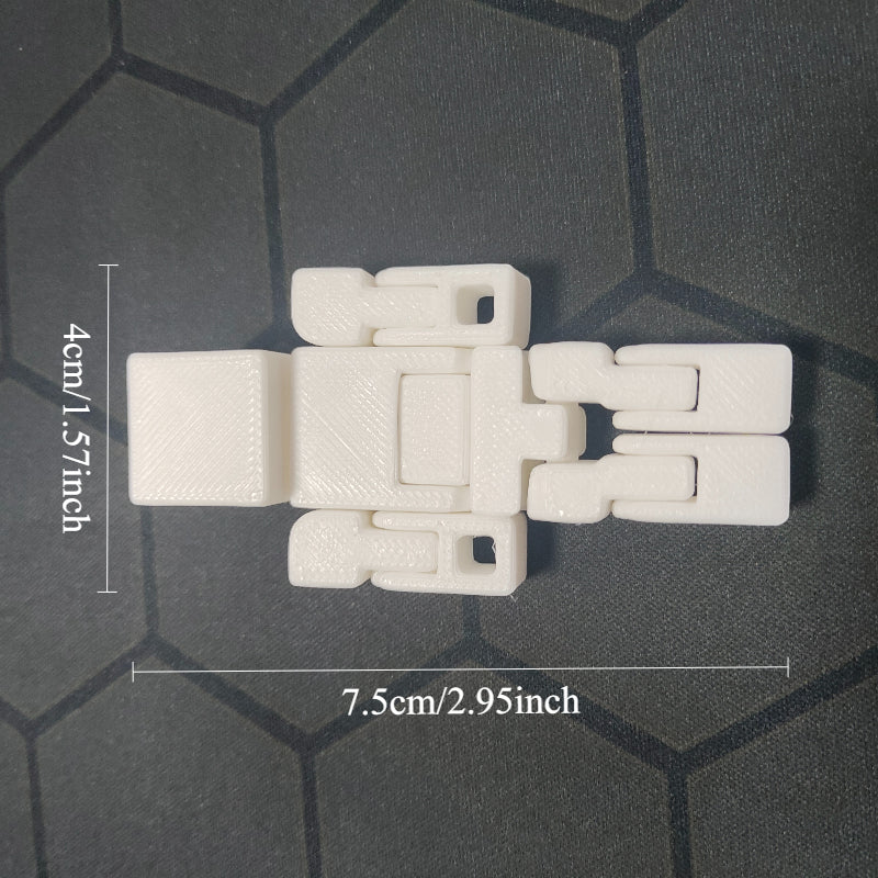 1pc White Cube Doll Ornament - Movable Joint Design, Simple Shape, Desktop Office Decor, Perfect Gift for Home & Office, No Electricity Needed, Durable Plastic, Office Decor Item | Minimalist Design | Durable Plastic, Office