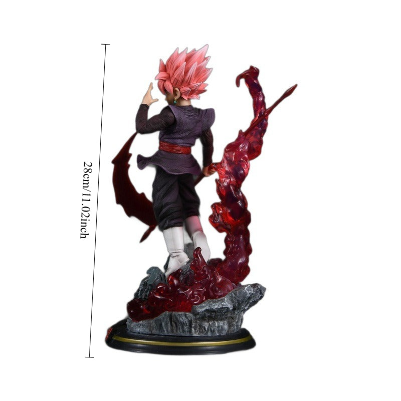 Dragon Ball Z Super Saiyan Goku Action Figure - Dynamic Pose with Flaming Sword & Energy Blast, Collectible Anime Statue with Base, Detailed Craftsmanship, Intricate Detailing