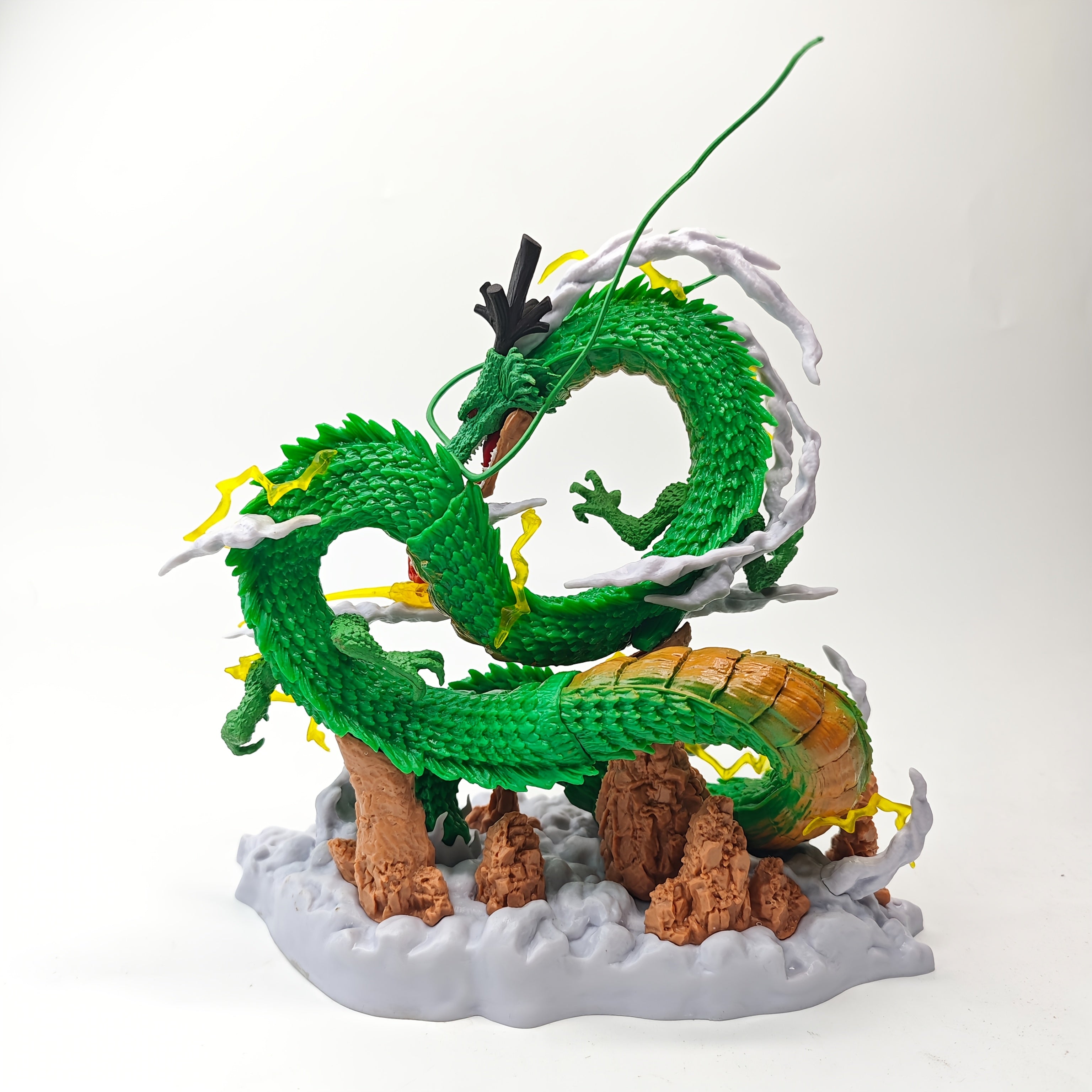 DRAGON BALL Goku & Shenron Action Figure - Highly Detailed Collectible PVC Statue with Shenron in Iconic Smoke Ring Form, Anime Statue for Display/Gift for DB Fans (Compatible with other DB Collections)
