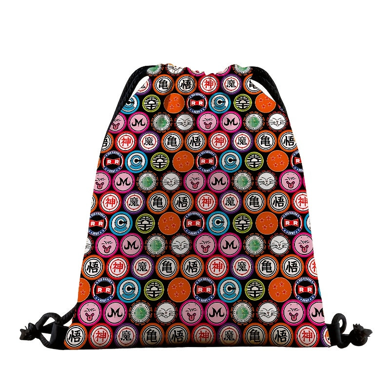 DRAGON BALL Anime Backpack with Goku, Vegeta & Sun Wukong (Monkey King) Designs - Lightweight Adjustable Drawstring Bag & s,, Gym, Parties - Collectible Gift & (Officially Licensed)