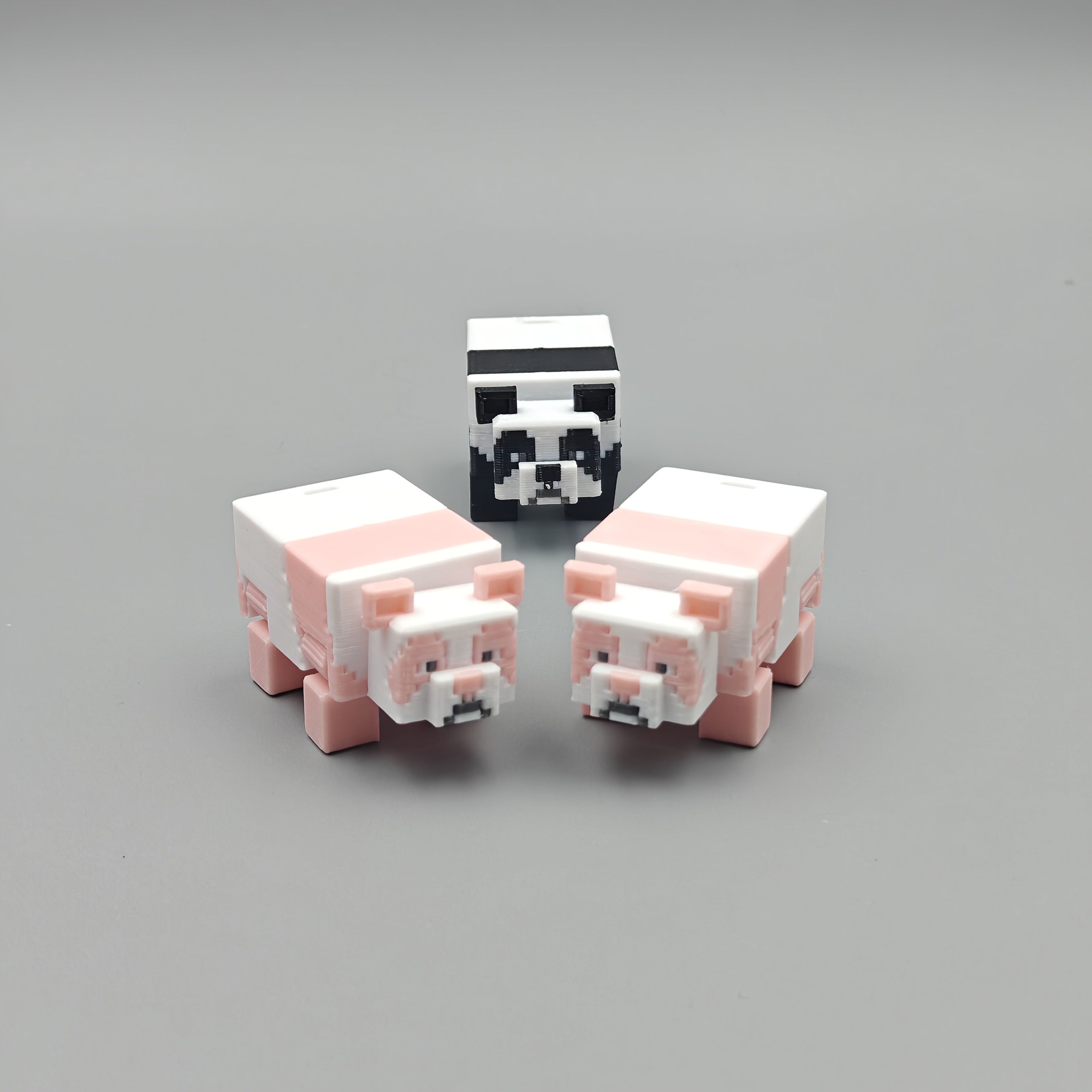 Cute Panda-like Block Bears - Black and White Bear Decorations, No Electricity Needed