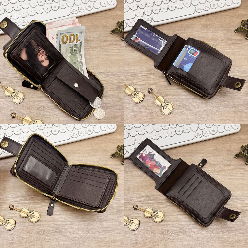 1pc Men'S & Women'S Retro Zipper Wallet - Little Nightmares Character Design, Golden-Tone Hardware, Compact Coin Purse & Card Holder, Synthetic Faux Leather, Hand Wash/dry Clean, Perfect For Christmas, Wallet For Men, Wallet