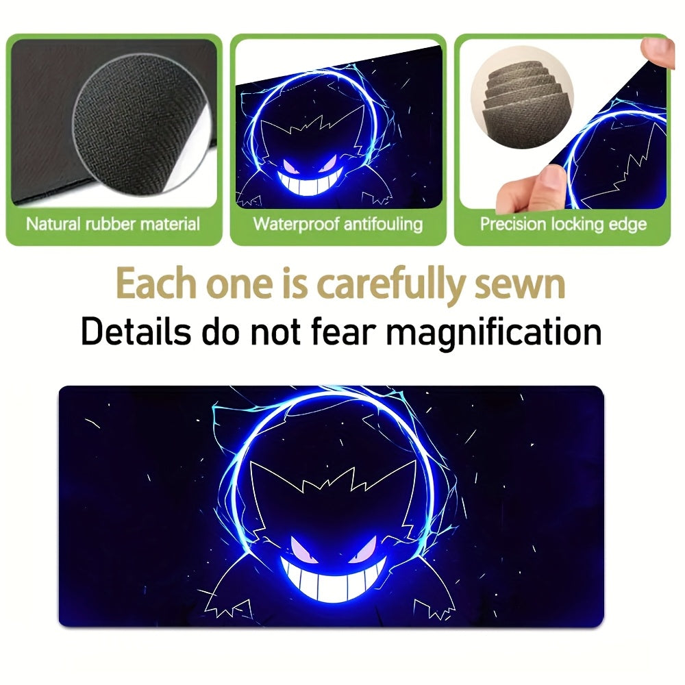 Pocket Monsters Purple Electric Gaming Mouse Pad 1pc - Non-Slip Rubber Base, Washable Desk Mat with Vibrant Character Design, Perfect for Office, School, Home Decor, and Gaming Setup, Ideal Gift for Fans and Friends, Gaming D