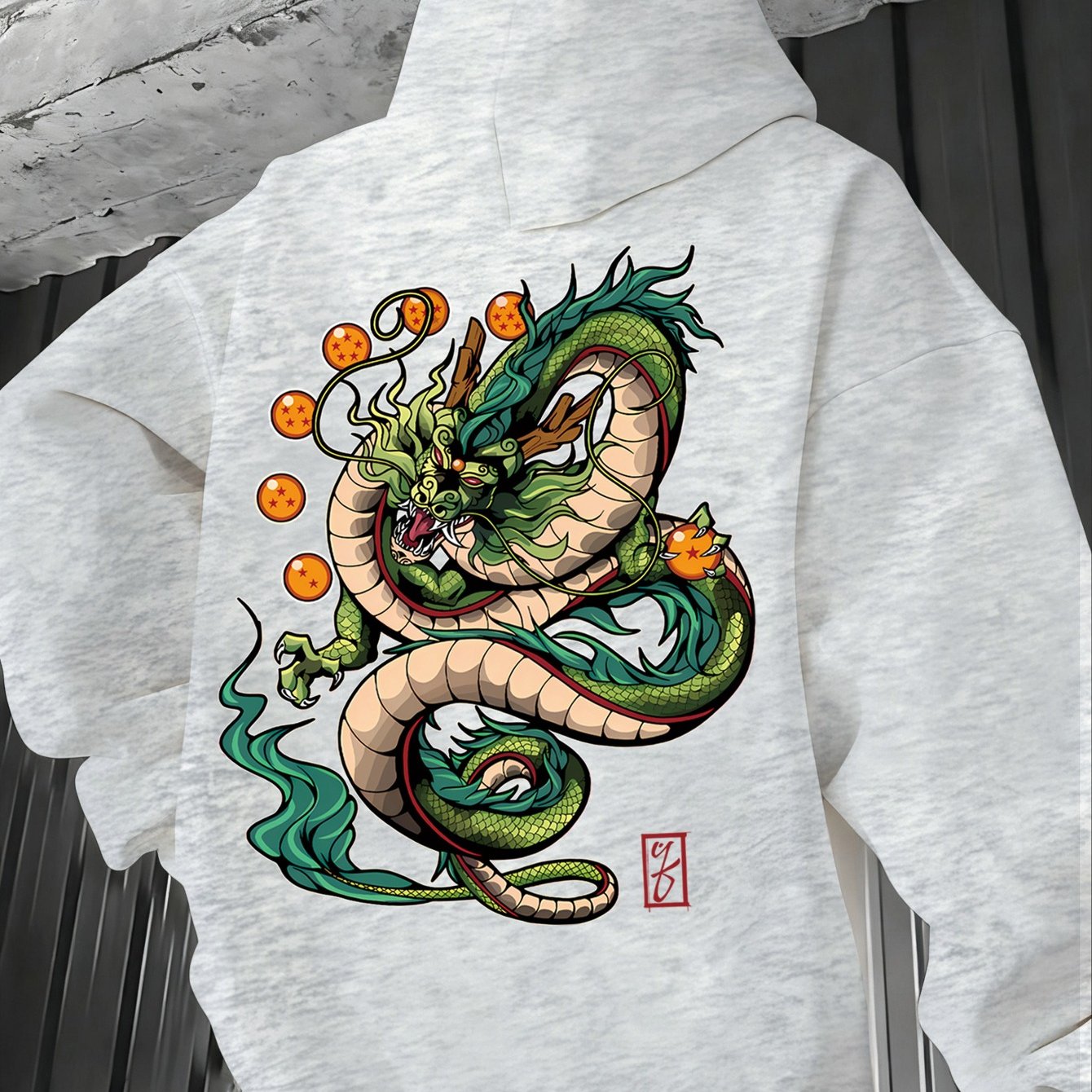 Men'S Dragon Ball Z Dragon Surround Print Hoodie | Casual Comfort, Fall/Winter, Loose Fit, Slight Stretch Fabric