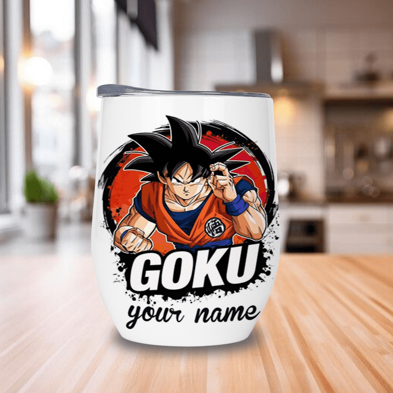 Dragon Ball Super saiyan Goku - 1pc Customize your name/ text 304 Stainless Steel, Cup Vacuum Keep Warm, Straw Lid for Coffee, Carbonated Drink, Sparkling Water Beverages Ice Leakproof for School Outdoor sports, Christmas Gif