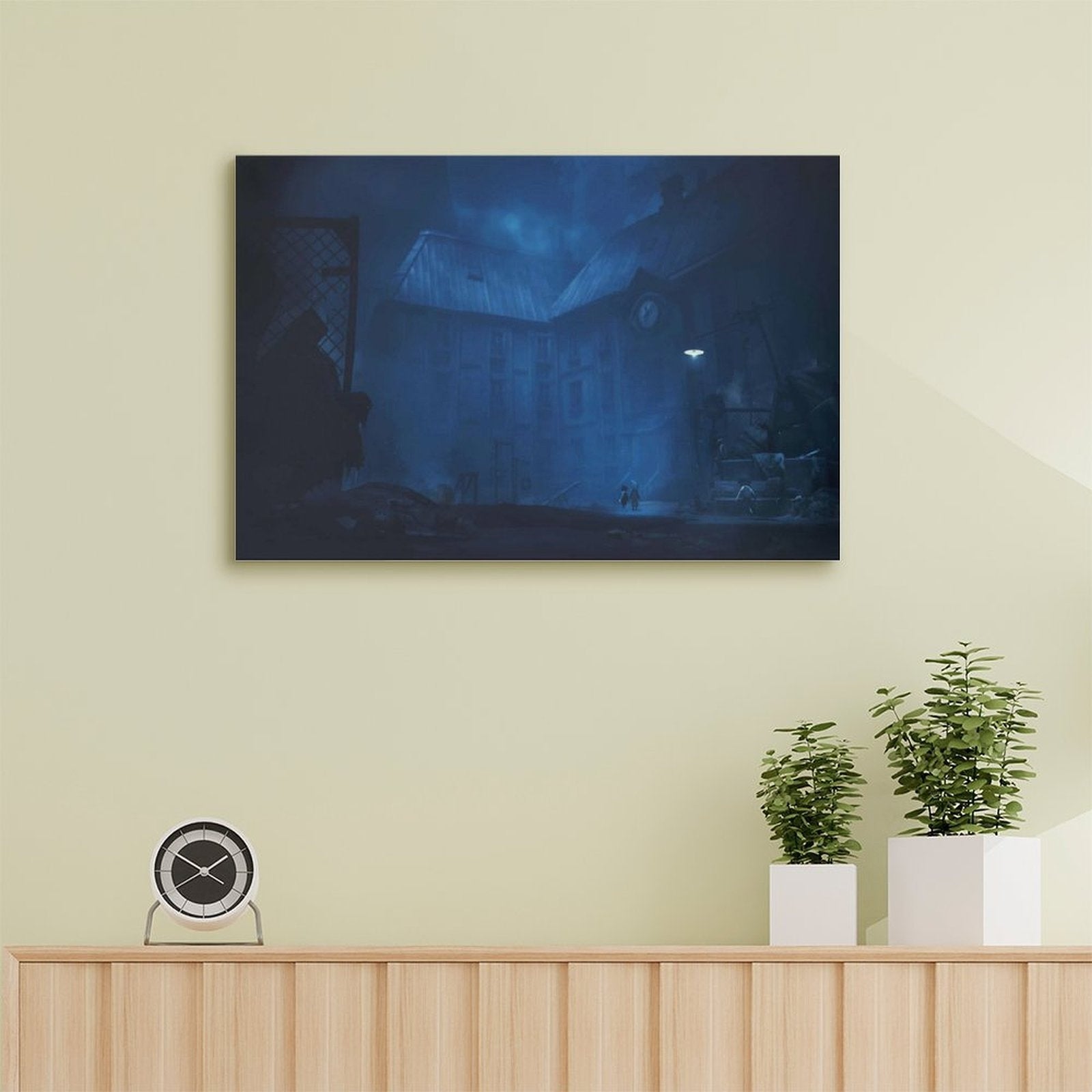 Little Nightmares Canvas Poster with Inner Frame - Eerie Game Art Wall Decor, Horizontal Wrapped Canvas Painting for Living Room, Bedroom, Dorm - Perfect Gift for Fans, Minimalist Gothic Home Decoration, Ideal for Little Nigh