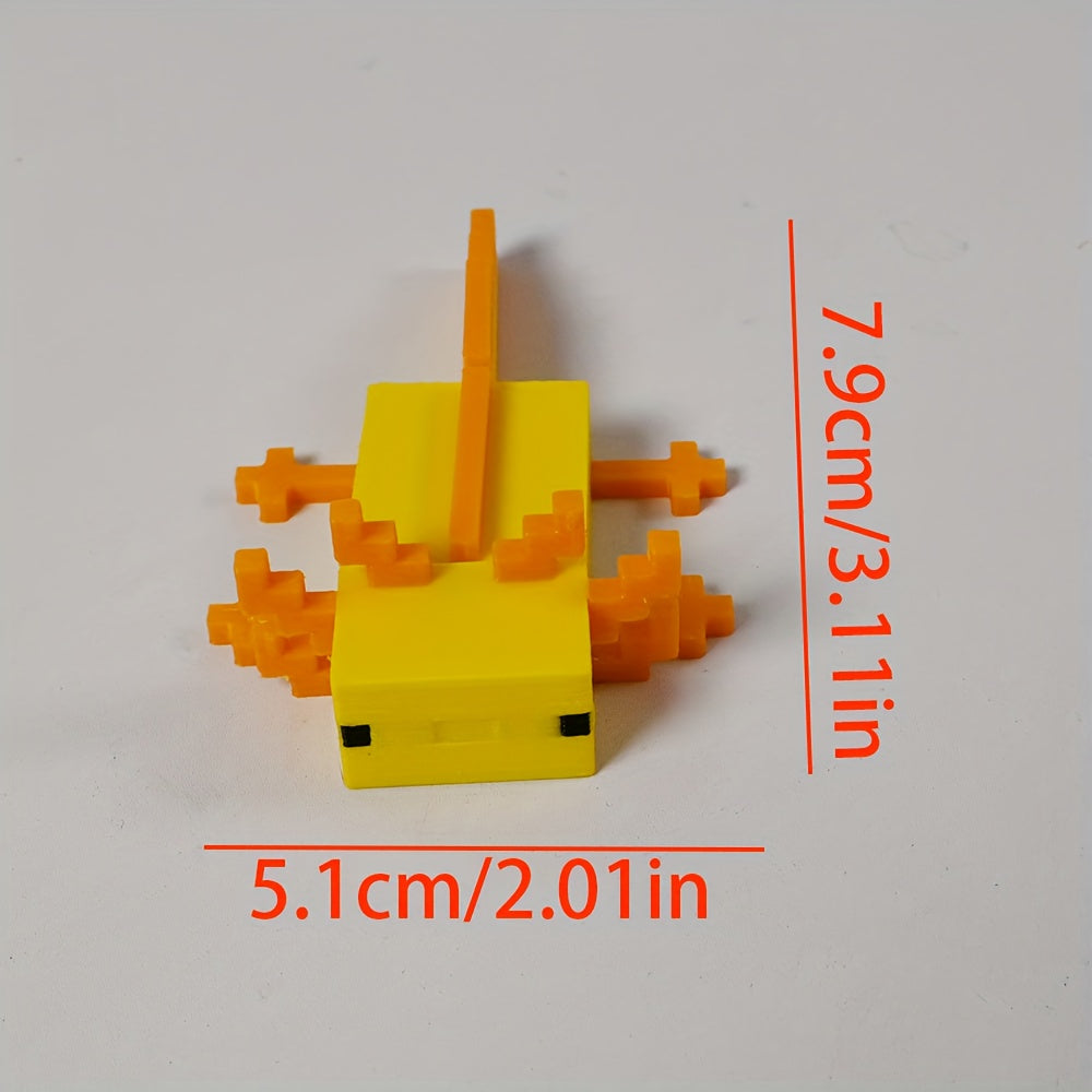 Pixel Axolotl Desk Decor - 3D Printed Animal Figurine, Tabletop Decoration, No Battery Needed, Festive Office Accessory, Plastic Desk Accessory, Perfect Gift,  Playful Design, Decorative Art, Lightweight Accessory, Durable Ma