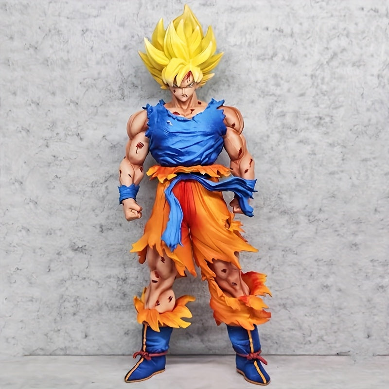 DRAGON BALL Z Action Figure - Muscular Goku Collectible Statue with Dynamic Pose & Iconic Blue & Anime Outfit, Display-Worthy for Fans, Detailed Male Model Figure for Decor, Christmas/Halloween Gift (Officially Inspired)