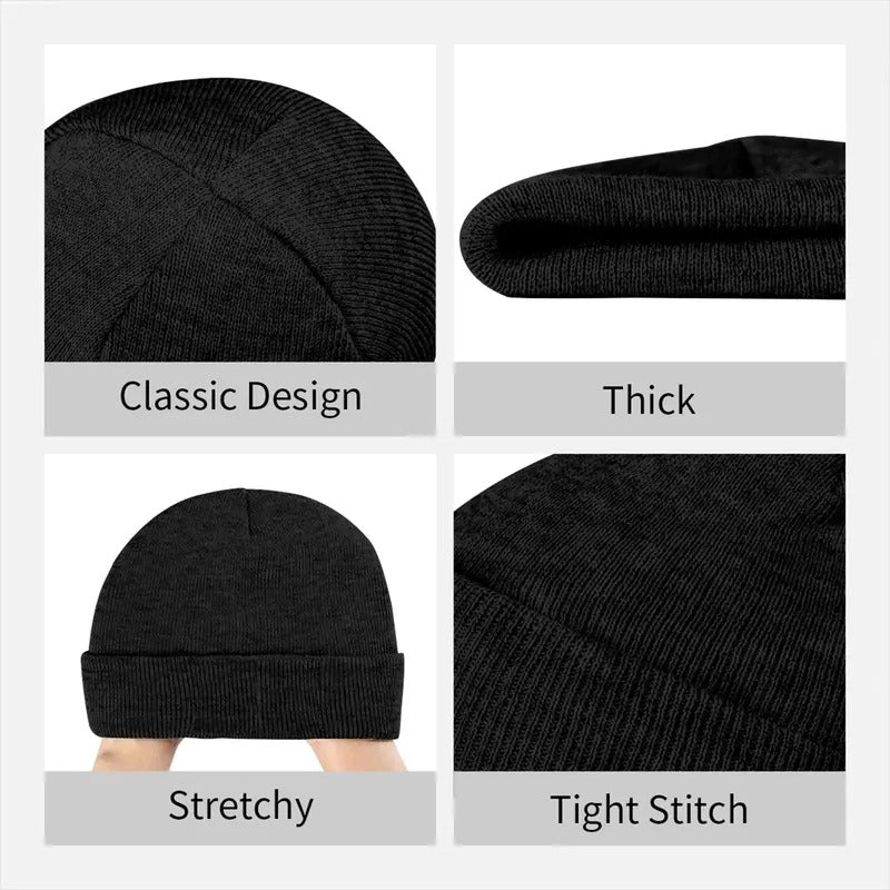 Enderman Eyes Game Knitted Hat Women's Men's Skullies Beanies Winter Hat Acrylic Cartoon Casual Melon Cap, Seasonal Hat, Cold Weather Cap, Playful Beanie, Skullies Design, Knitted Fabric, Unisex Beanie, Anime Fans, Streetwear