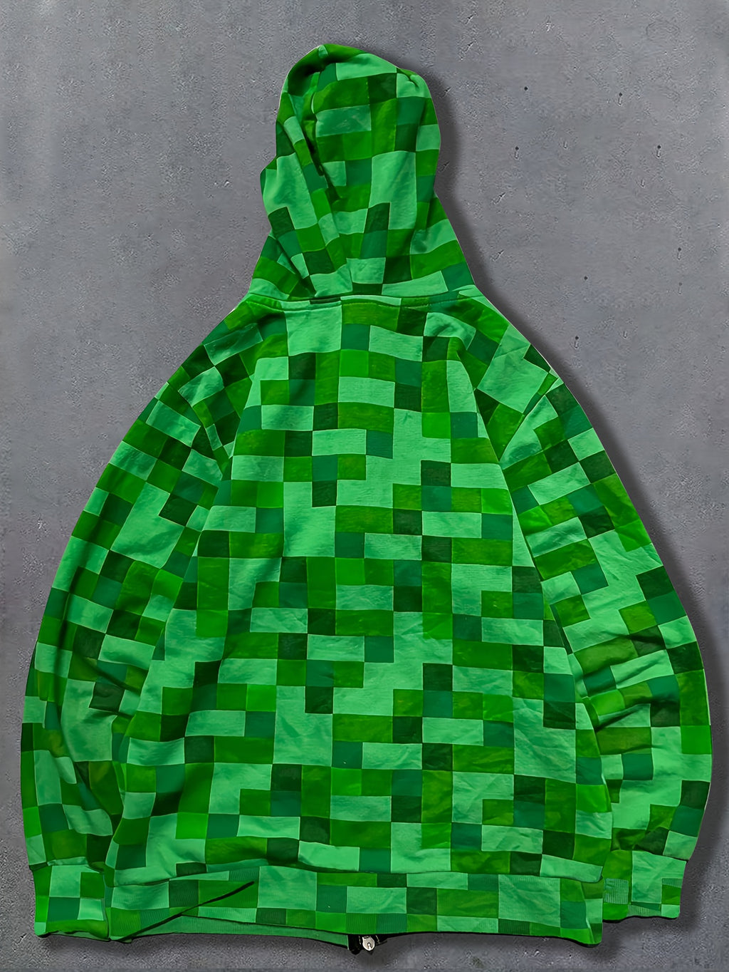 Women'S Y2K Streetwear Hooded Jacket - Green & Patchwork Design, Casual Fashion with Contrast Collar, All-Season Comfort, Machine Washable, Casual Streetwear | Y2K Fashion | Durable Fabric