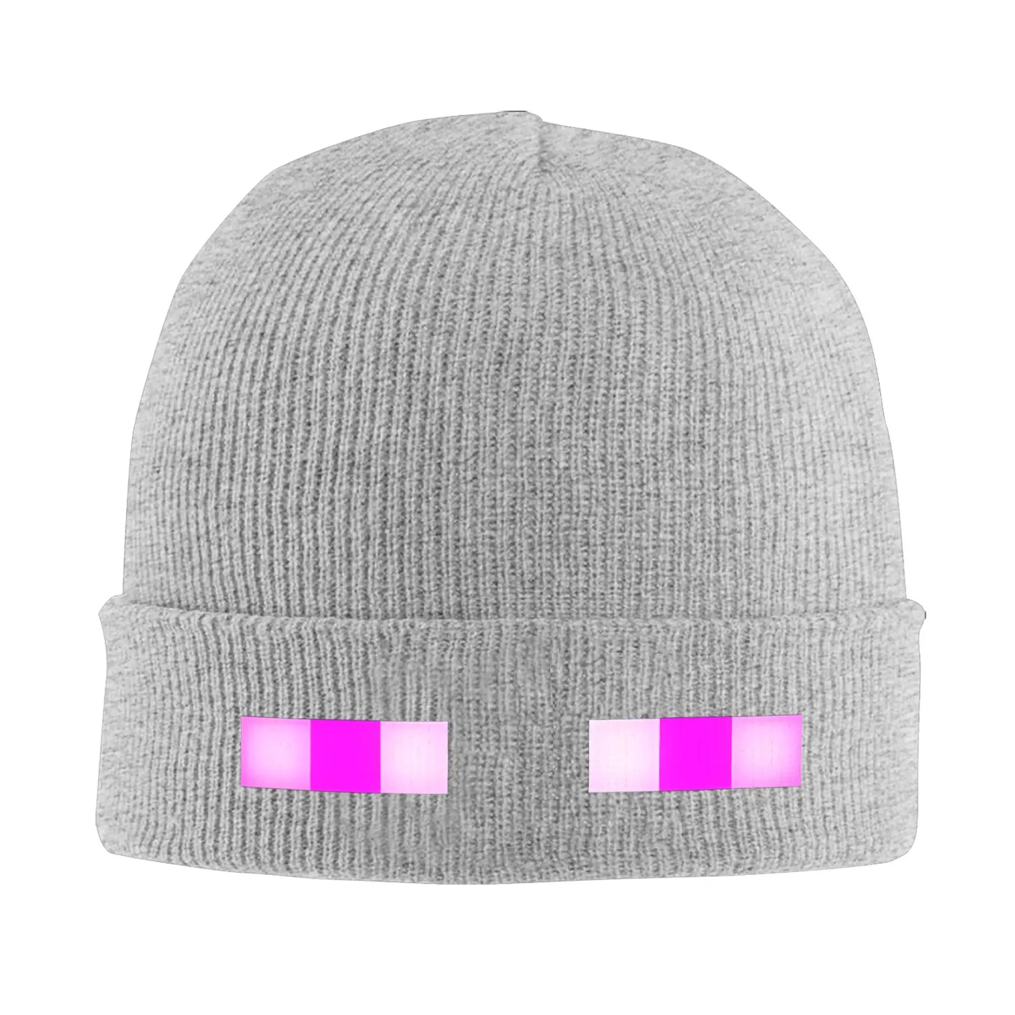 Enderman Eyes Game Knitted Hat Women's Men's Skullies Beanies Winter Hat Acrylic Cartoon Casual Melon Cap, Seasonal Hat, Cold Weather Cap, Playful Beanie, Skullies Design, Knitted Fabric, Unisex Beanie, Anime Fans, Streetwear