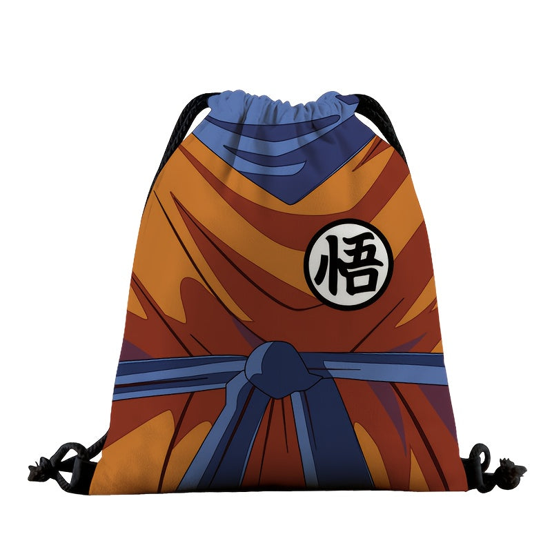 DRAGON BALL Anime Backpack with Goku, Vegeta & Sun Wukong (Monkey King) Designs - Lightweight Adjustable Drawstring Bag & s,, Gym, Parties - Collectible Gift & (Officially Licensed)