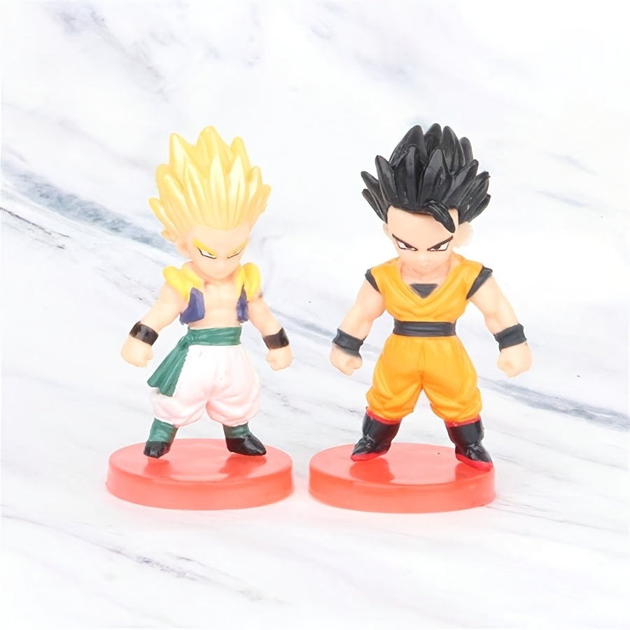 8pcs Set of Anime Dragon Ball Super Saiyan Goku, Vegeta, Broly 2nd Generation PVC Action Figures - Collectible Models for Halloween & Christmas, Vibrant Colors, Perfect For Display Or Gift
