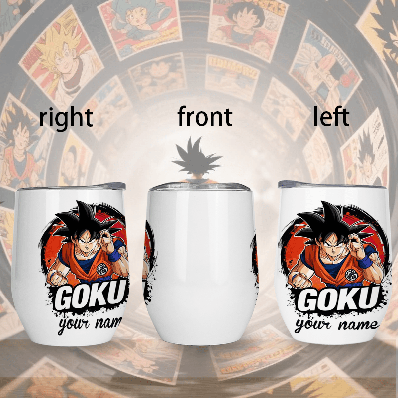 Dragon Ball Super saiyan Goku - 1pc Customize your name/ text 304 Stainless Steel, Cup Vacuum Keep Warm, Straw Lid for Coffee, Carbonated Drink, Sparkling Water Beverages Ice Leakproof for School Outdoor sports, Christmas Gif