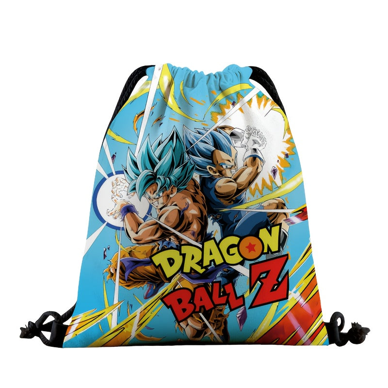 DRAGON BALL Anime Backpack with Goku, Vegeta & Sun Wukong (Monkey King) Designs - Lightweight Adjustable Drawstring Bag & s,, Gym, Parties - Collectible Gift & (Officially Licensed)