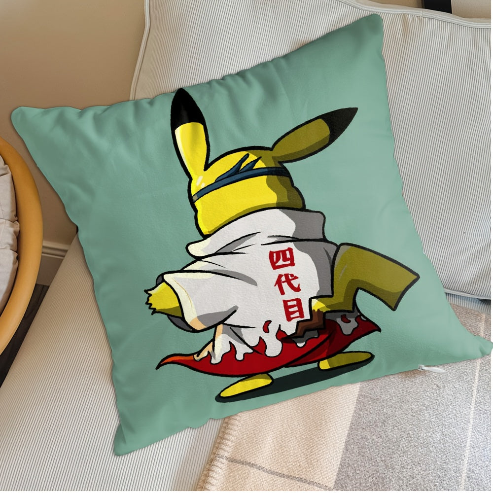 Decorative Pillow Covers in Cartoon Anime Style Featuring a Cute Ppp-Pikachu Theme, Available in Multiple Sizes of 40X40Cm/45X45Cm/50X50Cm (Insert Not Included). These Soft And Comfortable Pillow Covers Are Suitable for Bedro