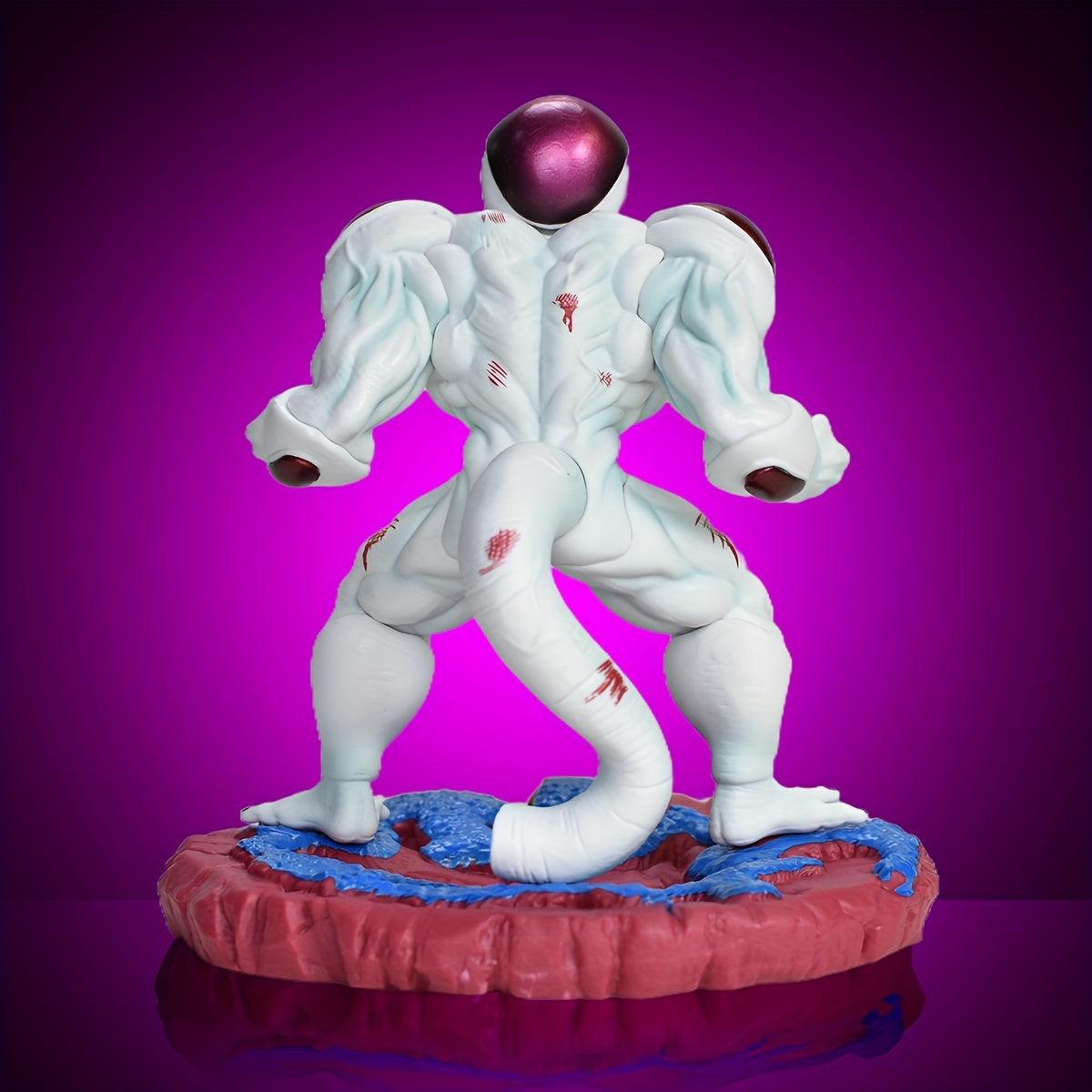 Dragon Ball Universe Emperor Max Level Power, Battle-Damaged Half-Crouching Pose with Evil Smile, Interchangeable Battle-Damaged Double-Headed Statue, with Namekian Effect Base, Perfect for Holiday Gifts, Home Decor, a Must-H