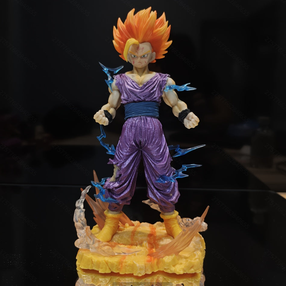 DRAGON BALL Son Gohan Figure - Super Saiyan Battle-Damaged Action Figure, Collectible Anime Statue with Dynamic Action Effects, PVC Figure for Display, for games, for movies, Gift for DBZ Fans (for & s)