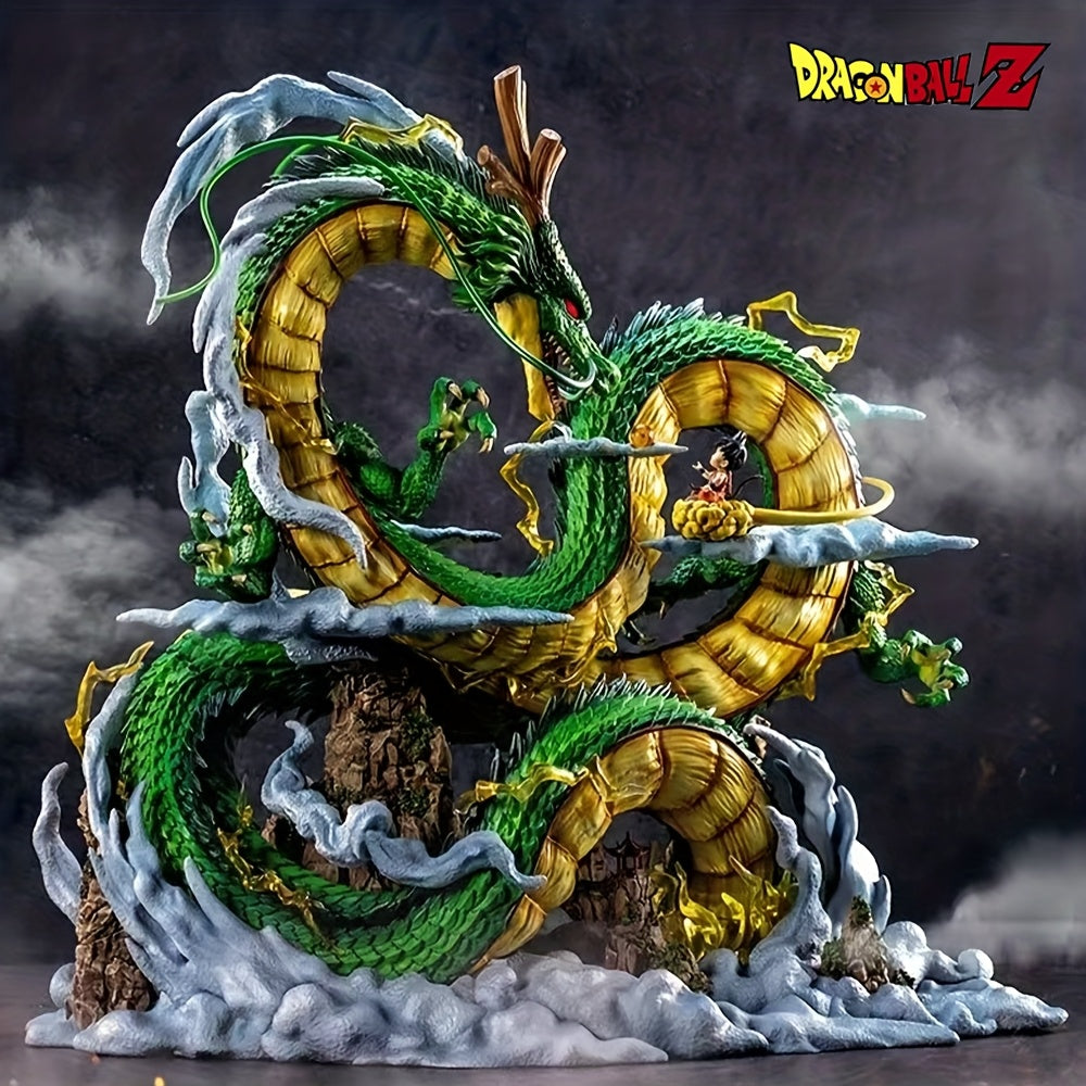 DRAGON BALL Goku & Shenron Action Figure - Highly Detailed Collectible PVC Statue with Shenron in Iconic Smoke Ring Form, Anime Statue for Display/Gift for DB Fans (Compatible with other DB Collections)