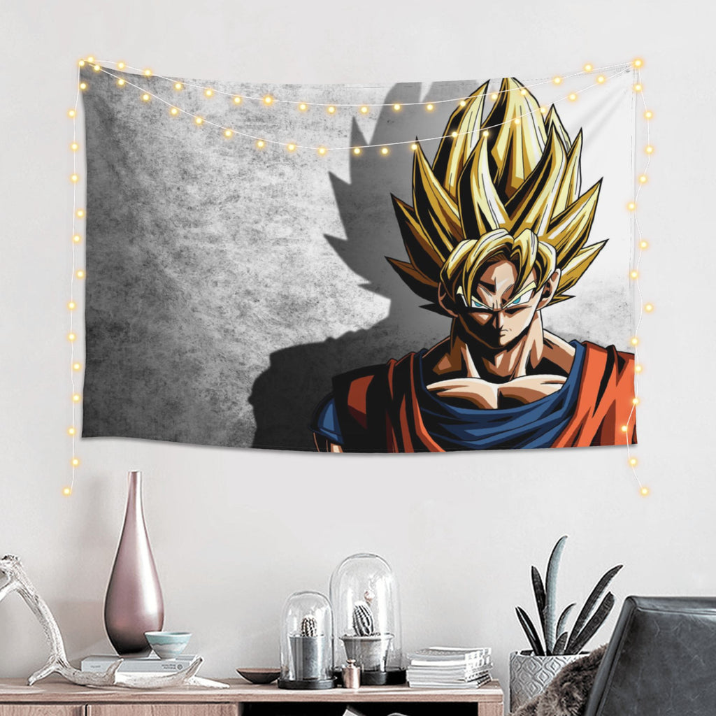 1pc Aesthetic High School Goku in Super Saiyan Form with Shadow Background Home Decor} Art Posters Birthday Gift 101.6cm*152.4cm,  Anime Poster, Artistic Print, Shadow Effect, Durable Poster, Premium Wall Art, Anime Wall Deco