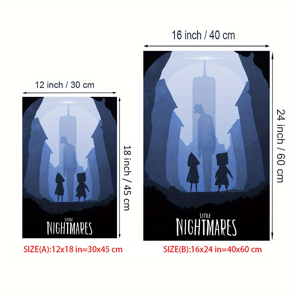 [2D Flat] Little Nightmares Minimalist Unframed Canvas Wall Art Poster - Video Game Print for Living Room, Bedroom, Study, Office Decor, Vintage Game Room Decor, Perfect for Room Decor