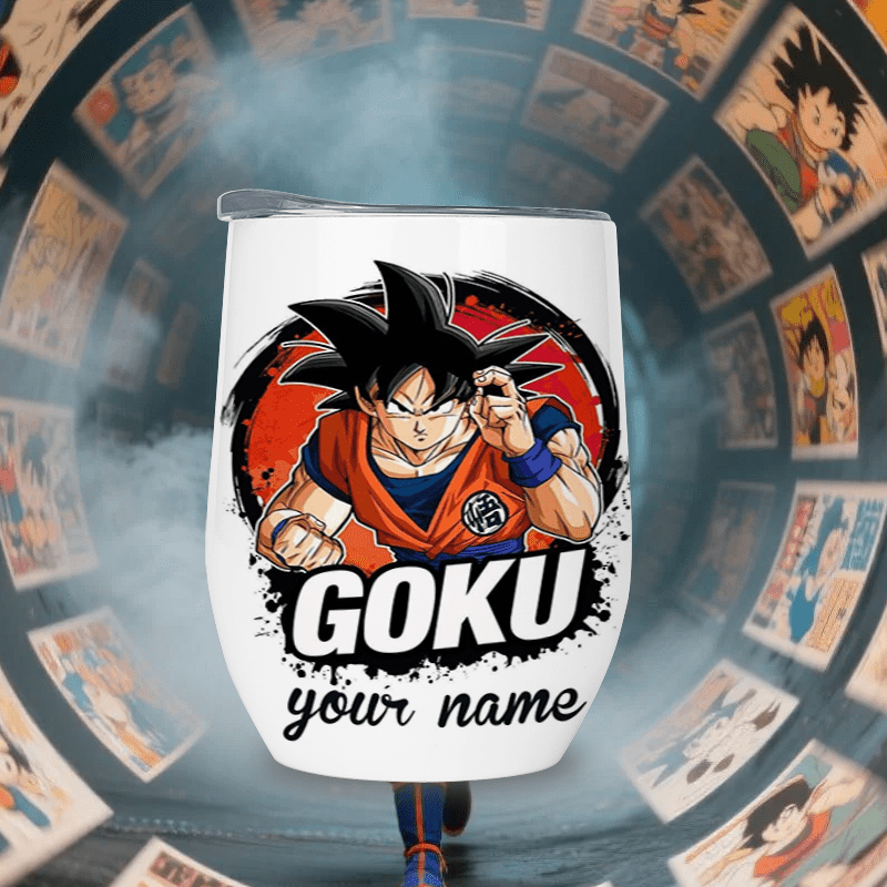 Dragon Ball Super saiyan Goku - 1pc Customize your name/ text 304 Stainless Steel, Cup Vacuum Keep Warm, Straw Lid for Coffee, Carbonated Drink, Sparkling Water Beverages Ice Leakproof for School Outdoor sports, Christmas Gif