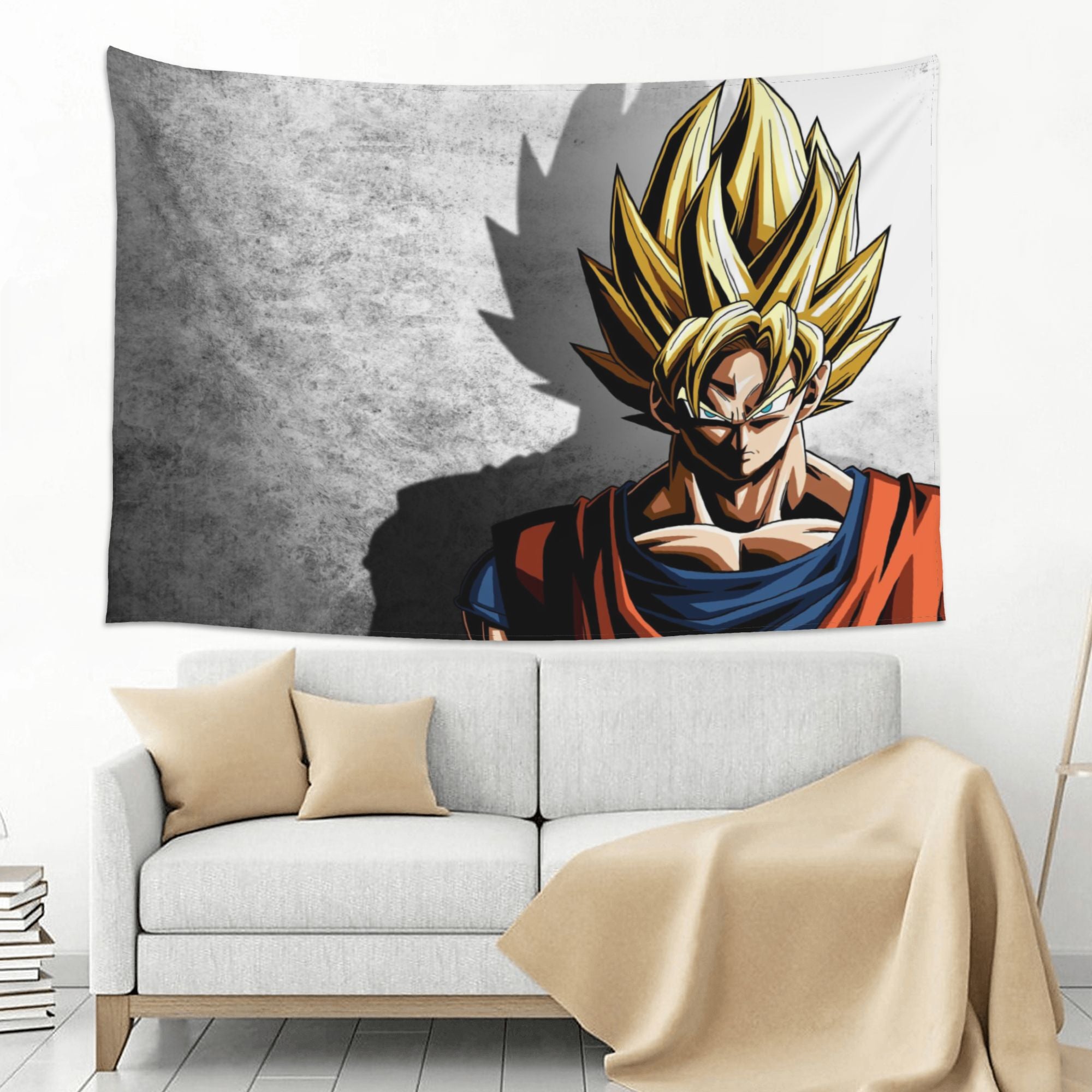 1pc Aesthetic High School Goku in Super Saiyan Form with Shadow Background Home Decor} Art Posters Birthday Gift 101.6cm*152.4cm,  Anime Poster, Artistic Print, Shadow Effect, Durable Poster, Premium Wall Art, Anime Wall Deco