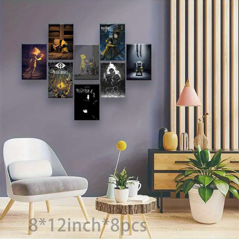 8pcs Little Nightmares Frameless Canvas Wall Art, Modern Classic Style High-Definition Poster, Holiday Gift, Home and Office Decoration, Art Decor - huaxin0824 - FC014226, Artwork Wall Decor, Wall Paintings for Living Room, W