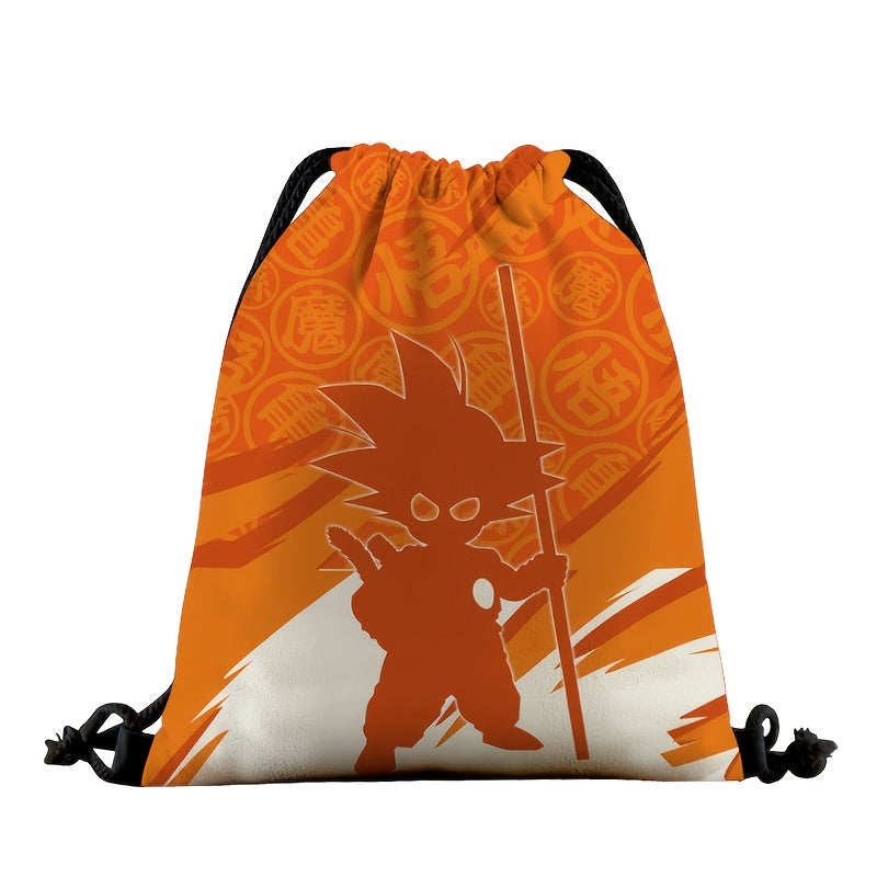 DRAGON BALL Anime Backpack with Goku, Vegeta & Sun Wukong (Monkey King) Designs - Lightweight Adjustable Drawstring Bag & s,, Gym, Parties - Collectible Gift & (Officially Licensed)
