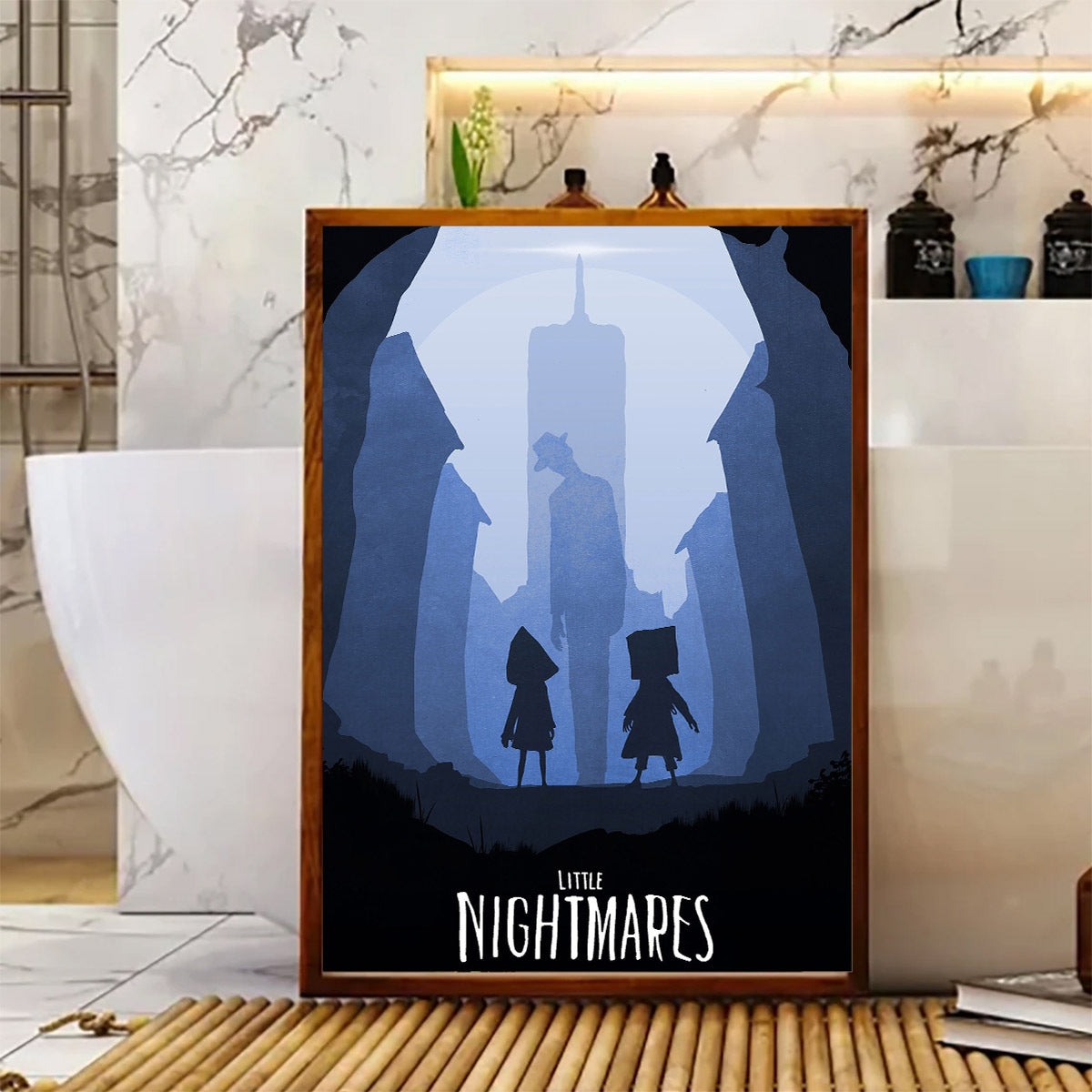 [2D Flat] Little Nightmares Minimalist Unframed Canvas Wall Art Poster - Video Game Print for Living Room, Bedroom, Study, Office Decor, Vintage Game Room Decor, Perfect for Room Decor
