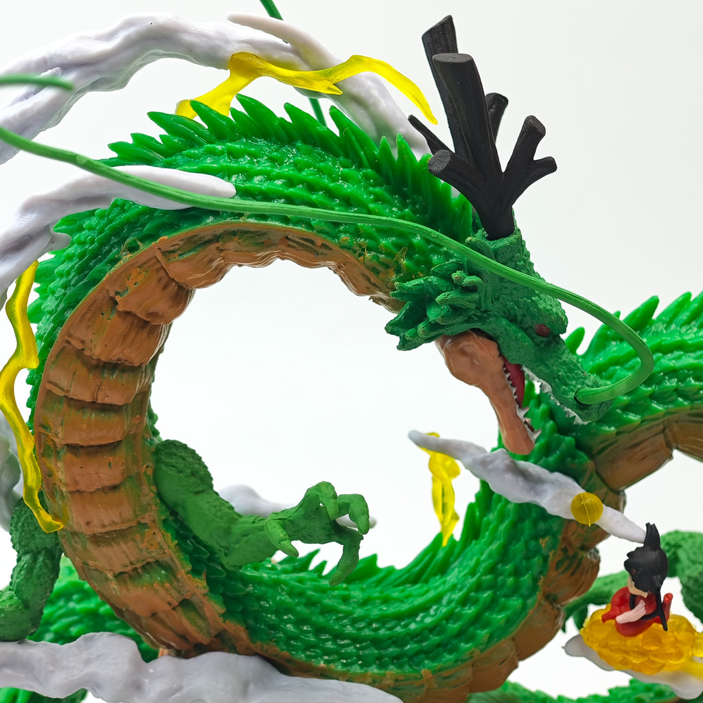 DRAGON BALL Goku & Shenron Action Figure - Highly Detailed Collectible PVC Statue with Shenron in Iconic Smoke Ring Form, Anime Statue for Display/Gift for DB Fans (Compatible with other DB Collections)