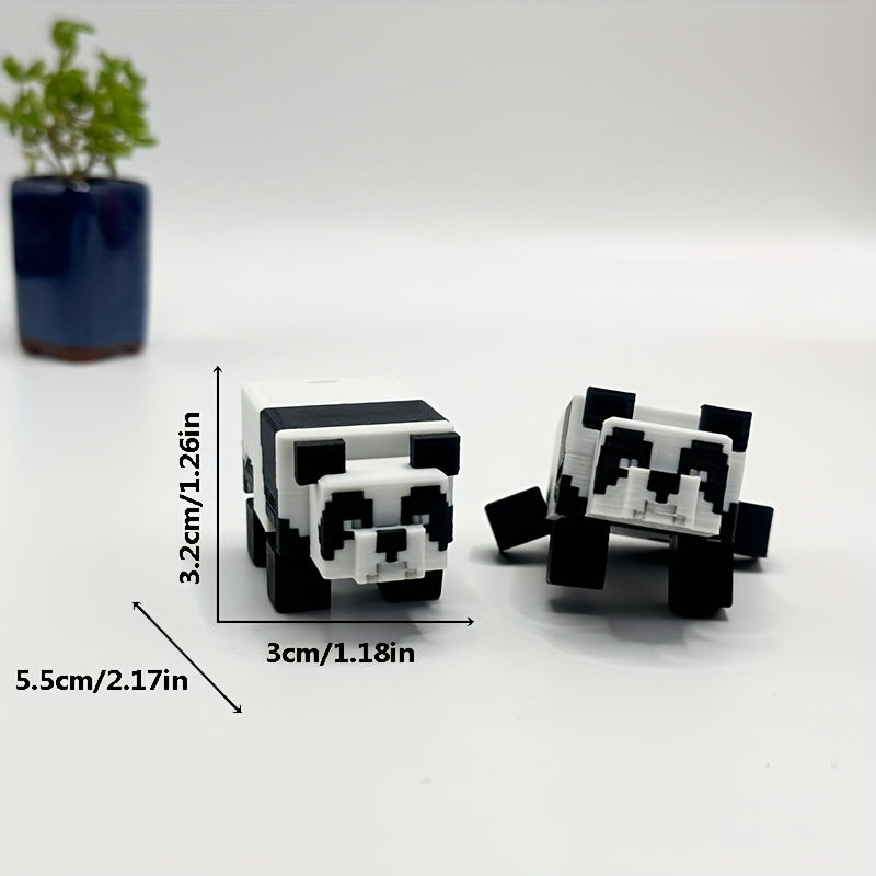 Cute Panda-like Block Bears - Black and White Bear Decorations, No Electricity Needed