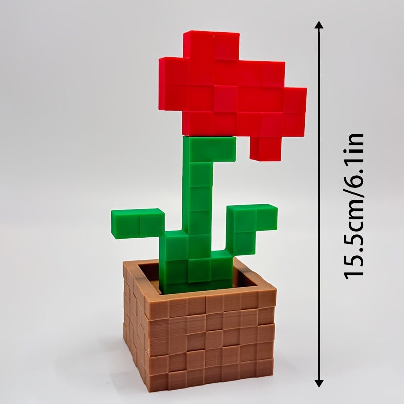 Creative flower sculpture - colorful 3D printed ornaments for desktop, car or office - perfect gift for Christmas, Halloween, Valentine's Day, Easter, the most suitable Christmas gift