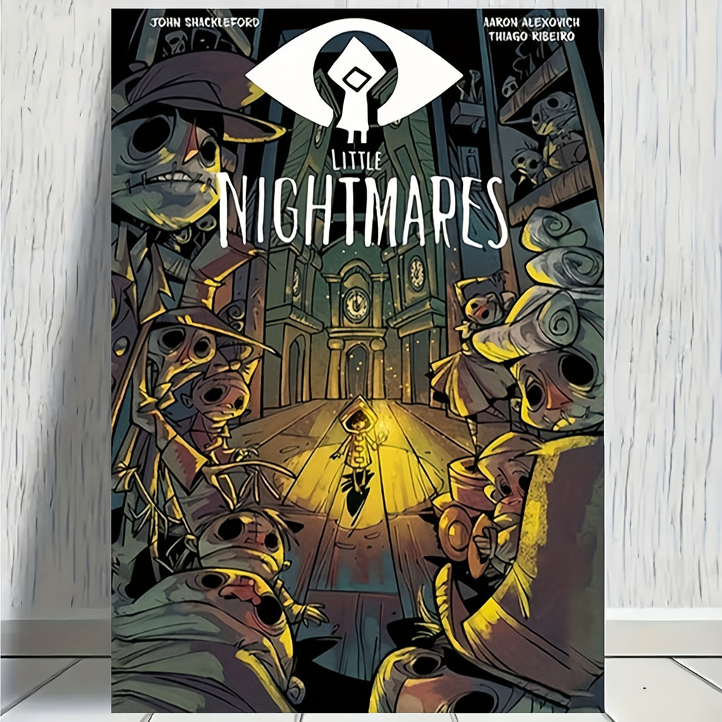 1pc Frameless Little Nightmares Dark Adventure Canvas Wall Art Poster - 30.48x45.72 cm Eerie Cartoon Artwork with Zero Character & Surreal Architecture, Perfect for Bedroom, Bathroom, Kitchen, Office & Cafe Decor, 2D Flat Des