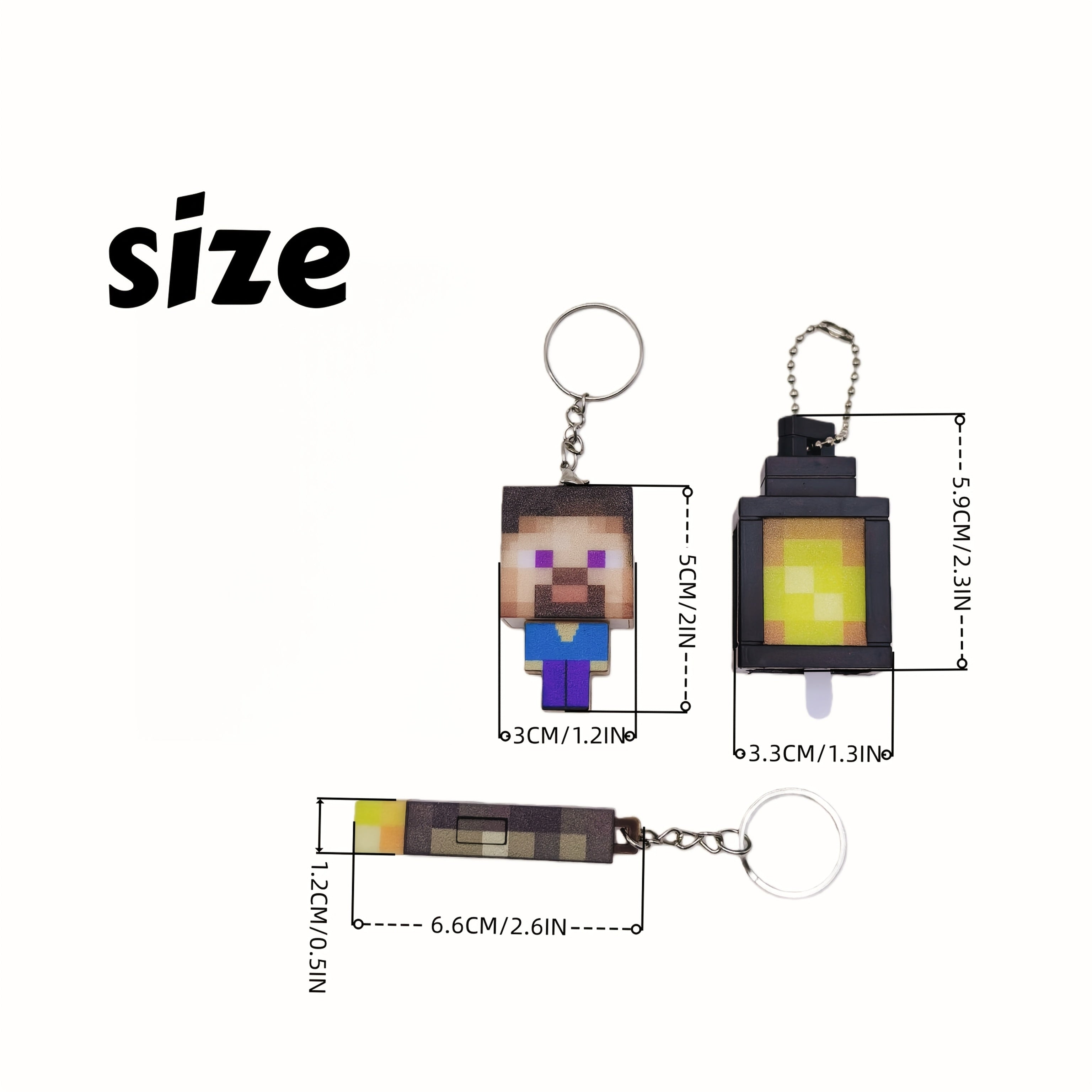block-based game Glow Keychain, Luminous Creeper Torch Novel Keyring Accessory, Suitable for Backpacks and Bag Charms., Keychain For Backpacks, Backpack Charm Accessory, Block-Based Game Keyring, block-based game Keychain, Re