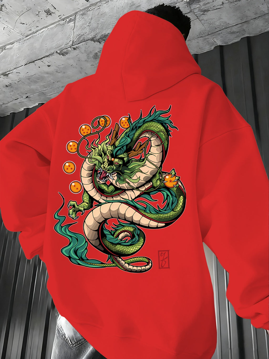 Men'S Dragon Ball Z Dragon Surround Print Hoodie | Casual Comfort, Fall/Winter, Loose Fit, Slight Stretch Fabric