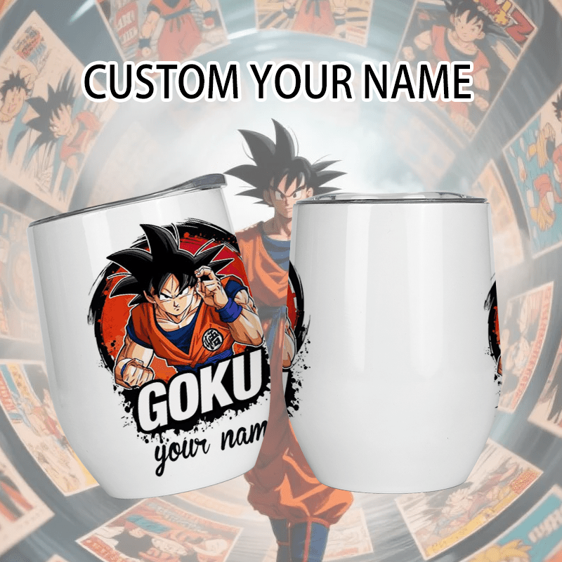Dragon Ball Super saiyan Goku - 1pc Customize your name/ text 304 Stainless Steel, Cup Vacuum Keep Warm, Straw Lid for Coffee, Carbonated Drink, Sparkling Water Beverages Ice Leakproof for School Outdoor sports, Christmas Gif