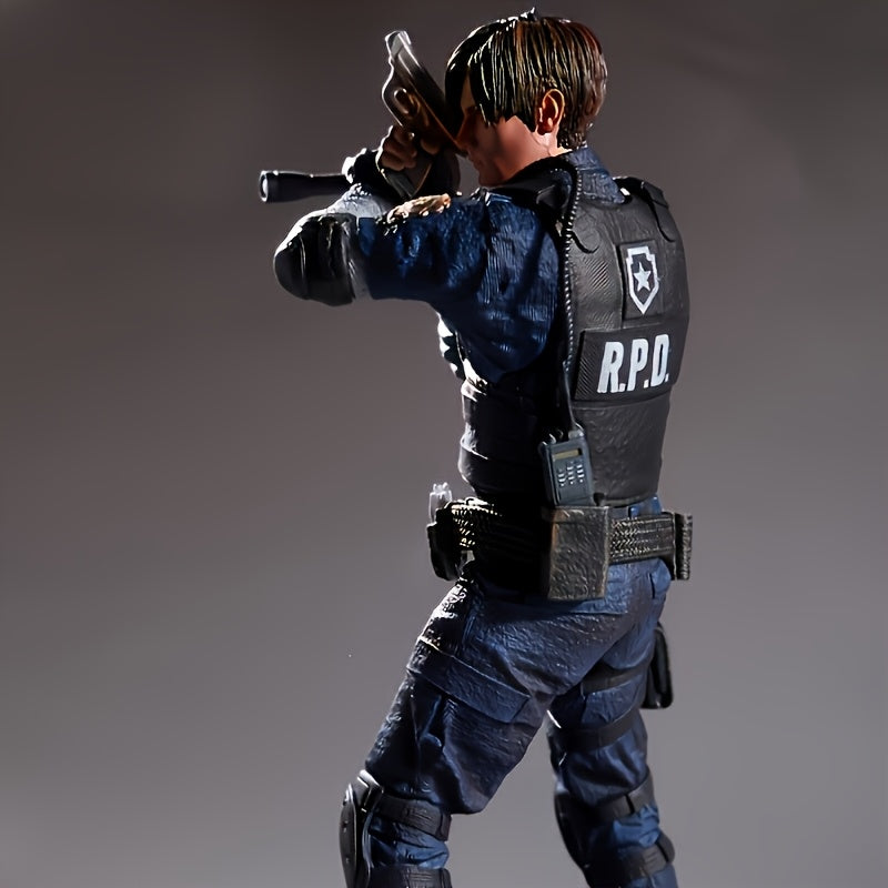 Fashion Tactical Figure Collectible - Blue and Black PVC Desktop Decor with Detailed Battle Stance, 32.0cm Tall Perfect Gift for Collectors, Birthdays, and Holidays