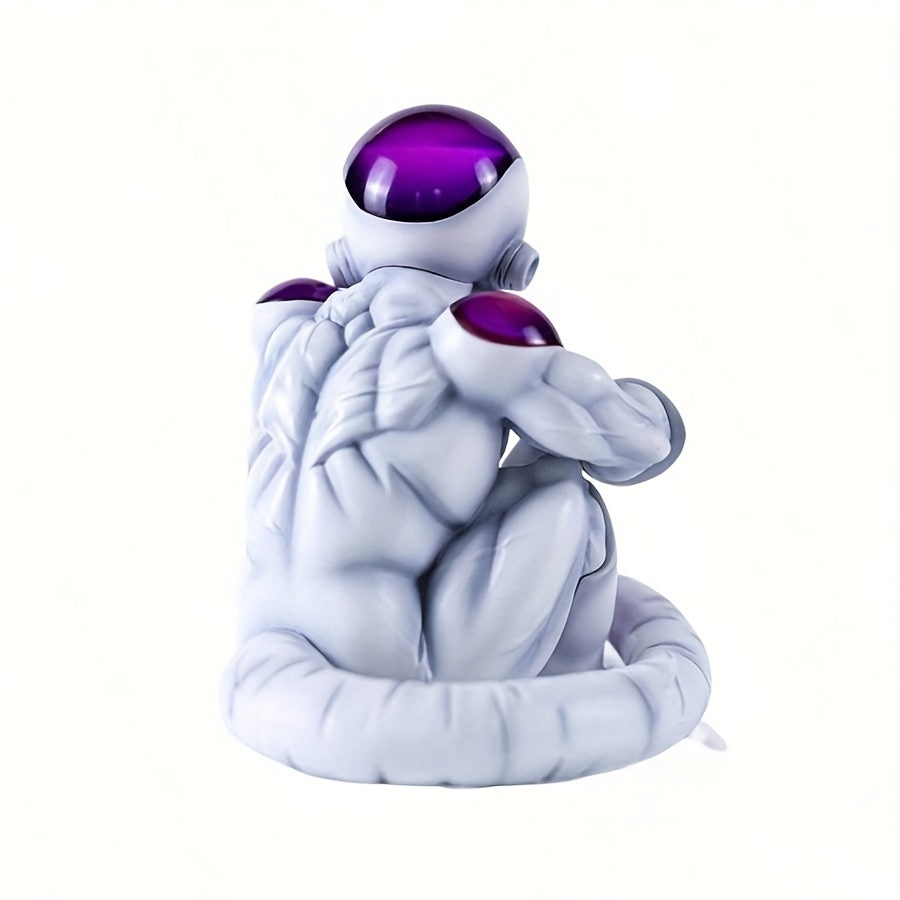 13cm Dragon Ball Z Frieza Action Figure - Dynamic Pose with Expressive Eyes & Clenched Fist, Anime-Style PVC Desktop Decor, & Pink Accent Collectible Statue for Desk Display